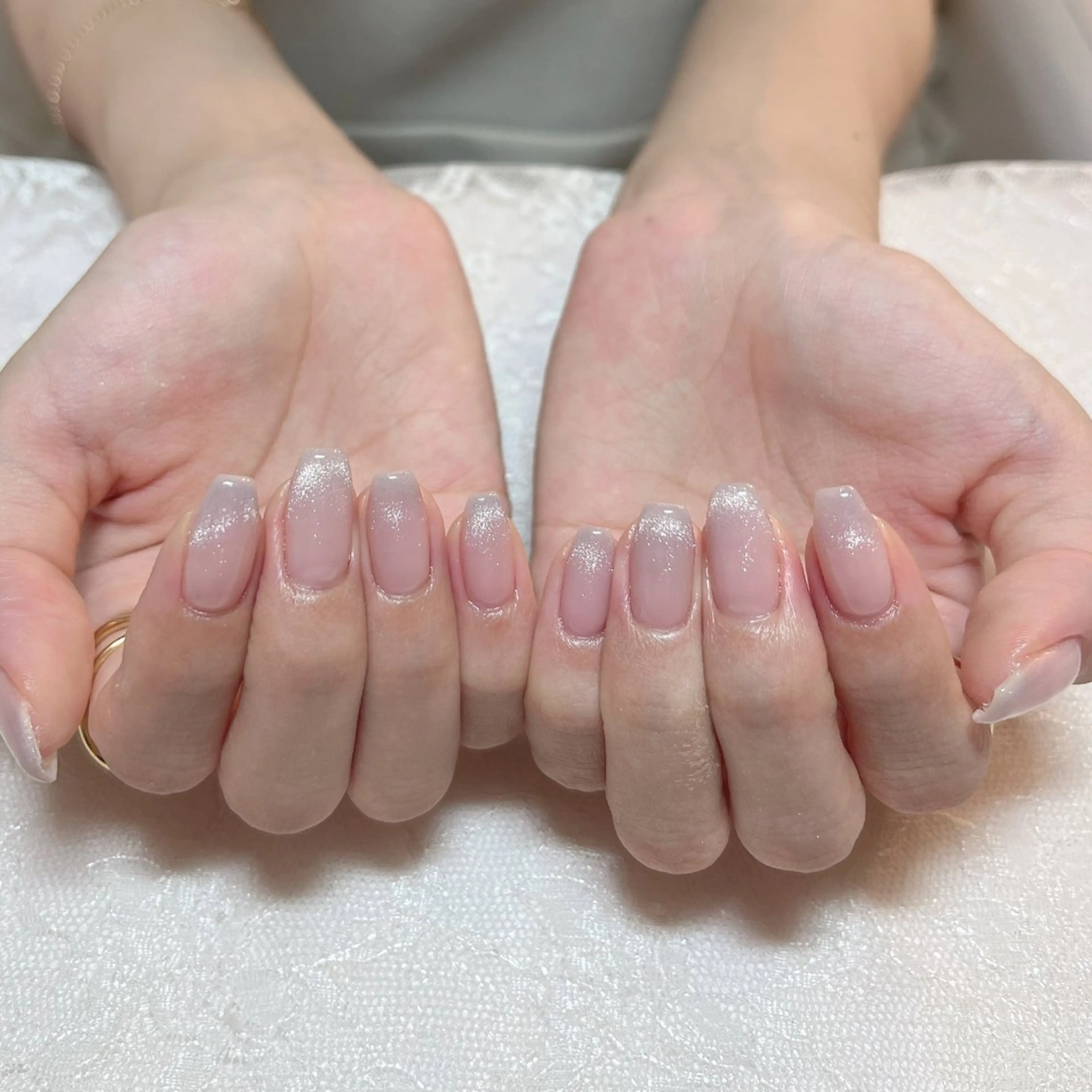 ネイル フレンチネイル マグネットネイル パープル ハンドケア aoi nailのネイルデザイン