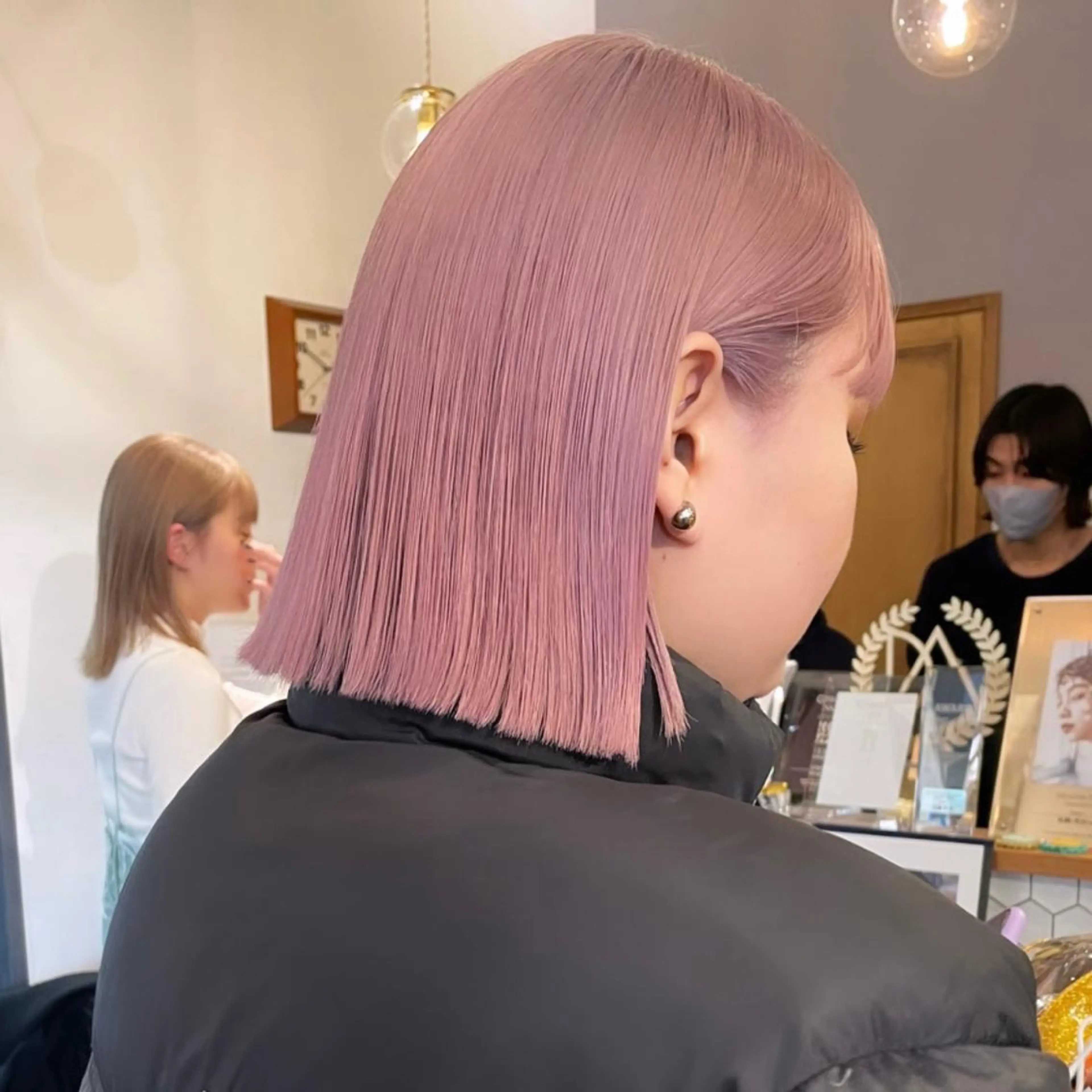 ミディアム カラー 市川 蘭のヘアスタイル