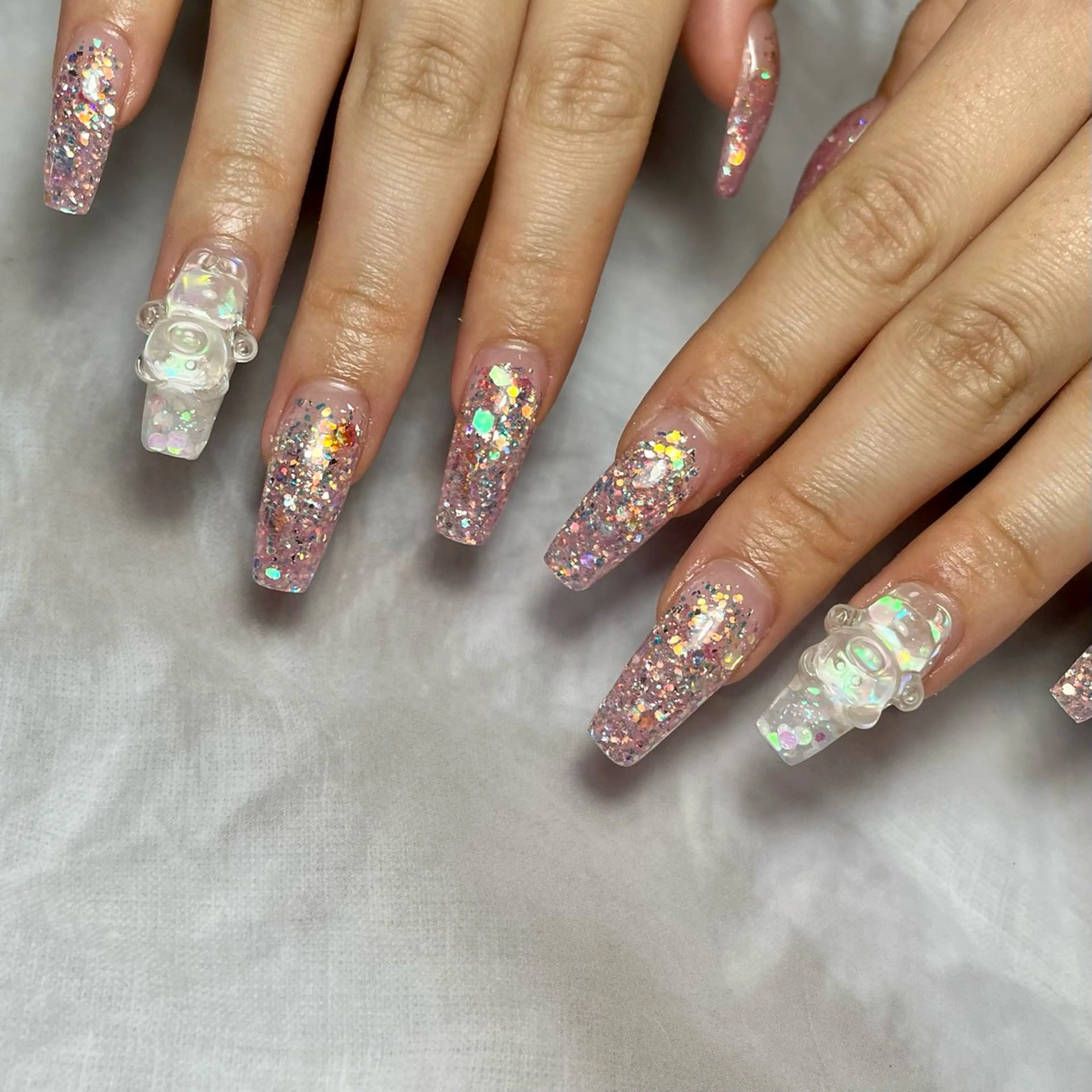 ネイル ピンク ホワイト Reflection marikoのネイルデザイン