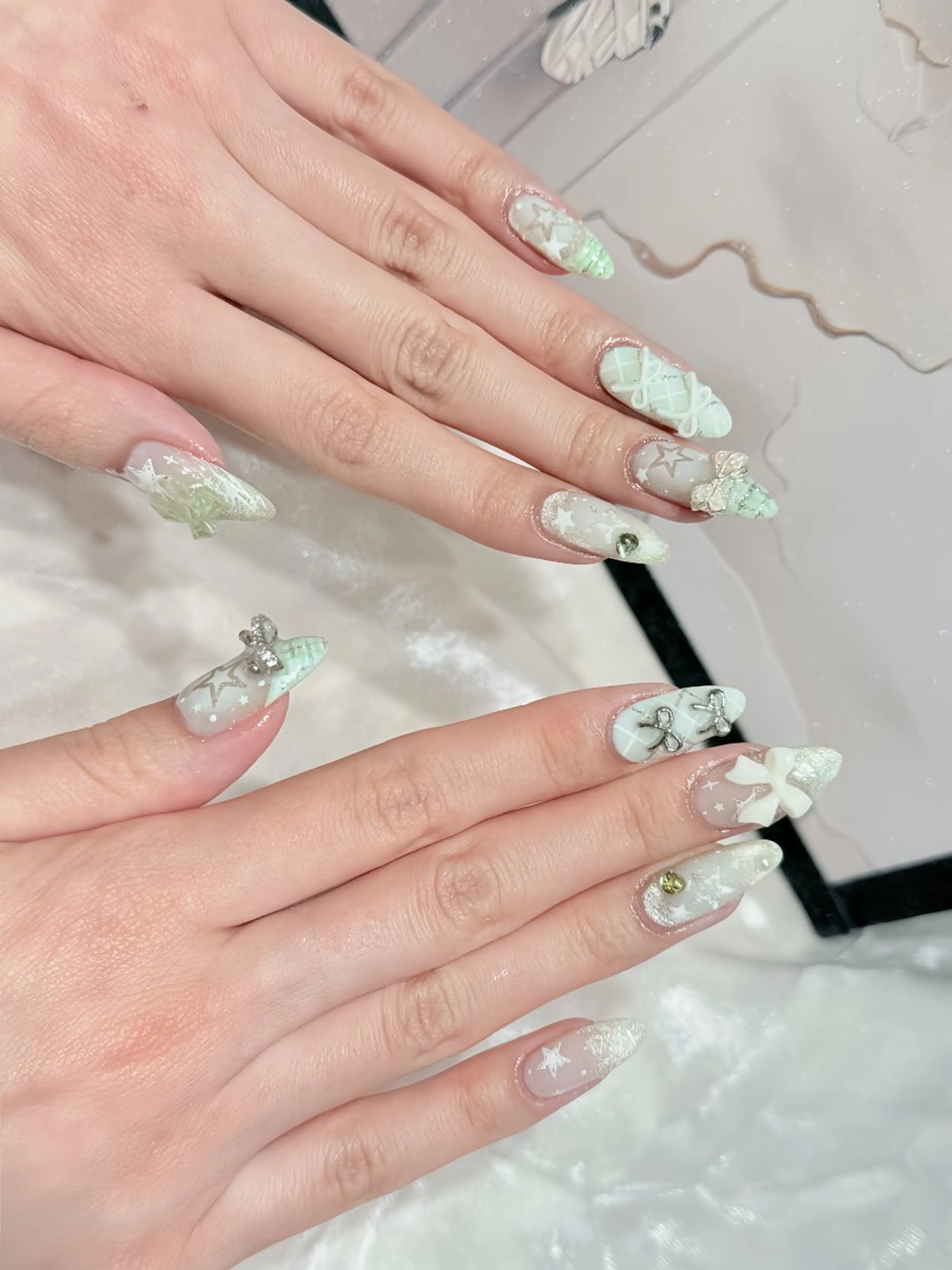 ネイル アートネイル フットネイル ジェルネイル ハート マグネットネイル Babarla　Nail　Salon所属・babarla Nailのネイルデザイン