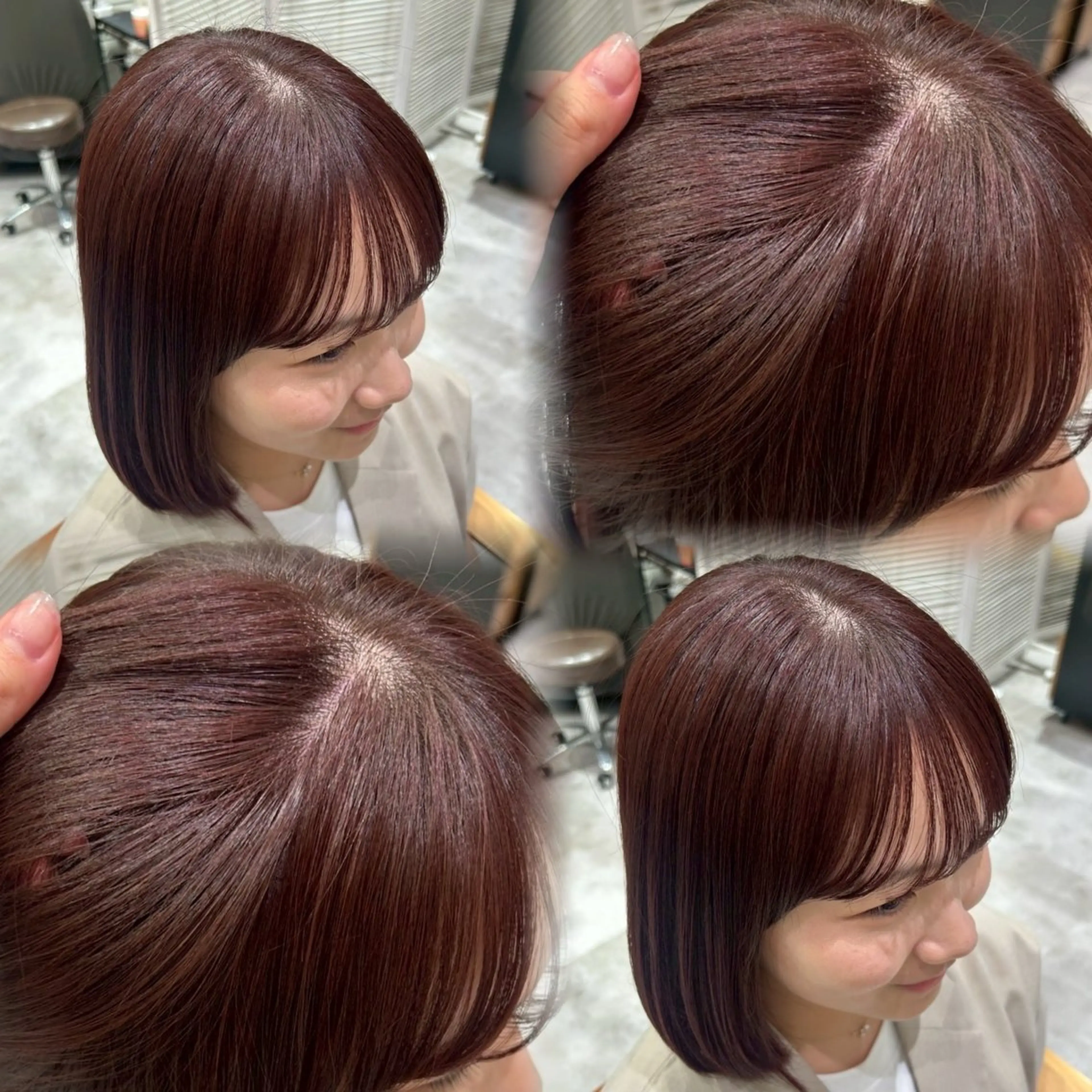 ミディアム カラー 暖色🍇/透明感/ 髪質改善/YUIKOのヘアスタイル