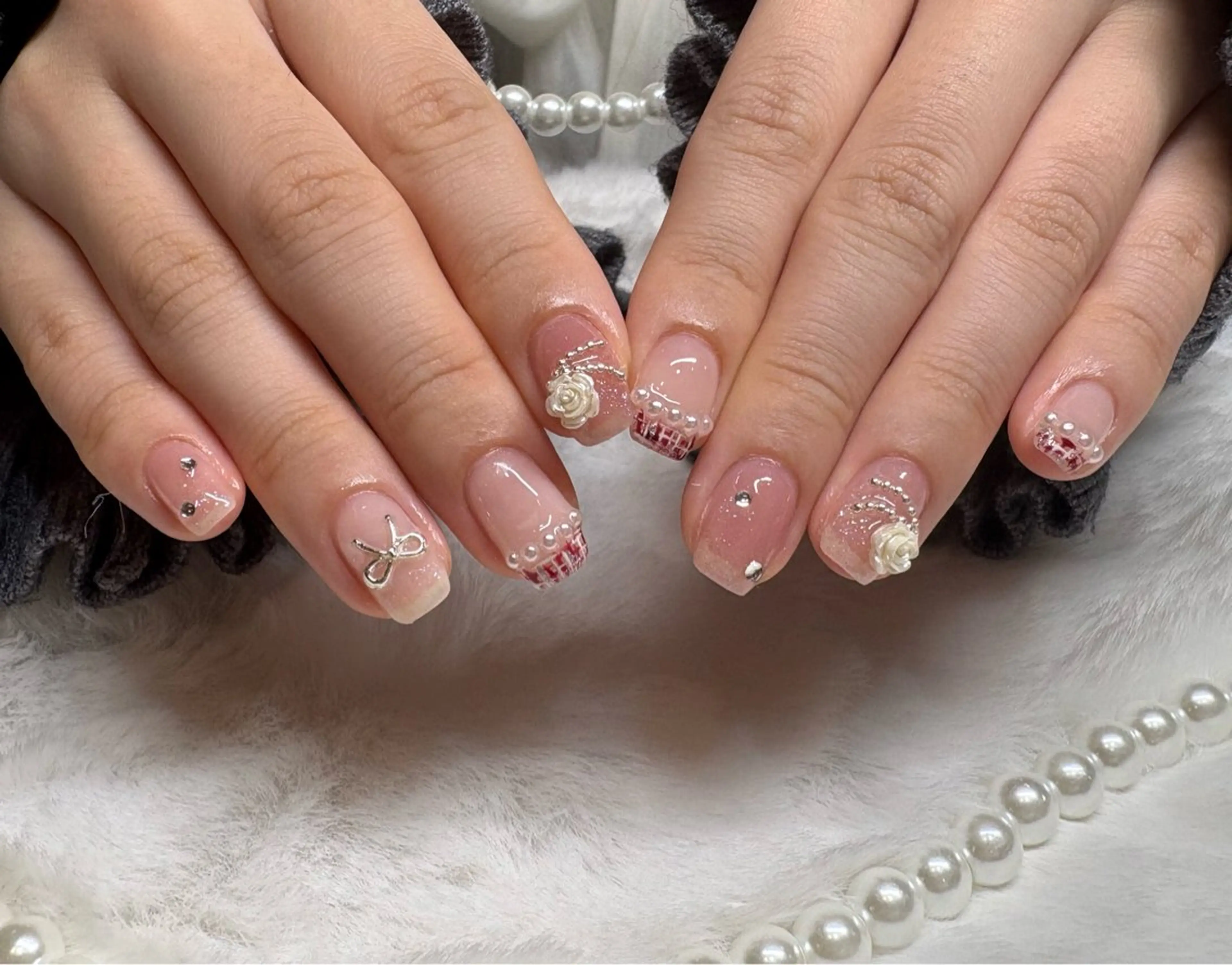 ネイル 持ち込み 冬ネイル クリスマス ハンドネイル dandelion nail北千住のネイルデザイン