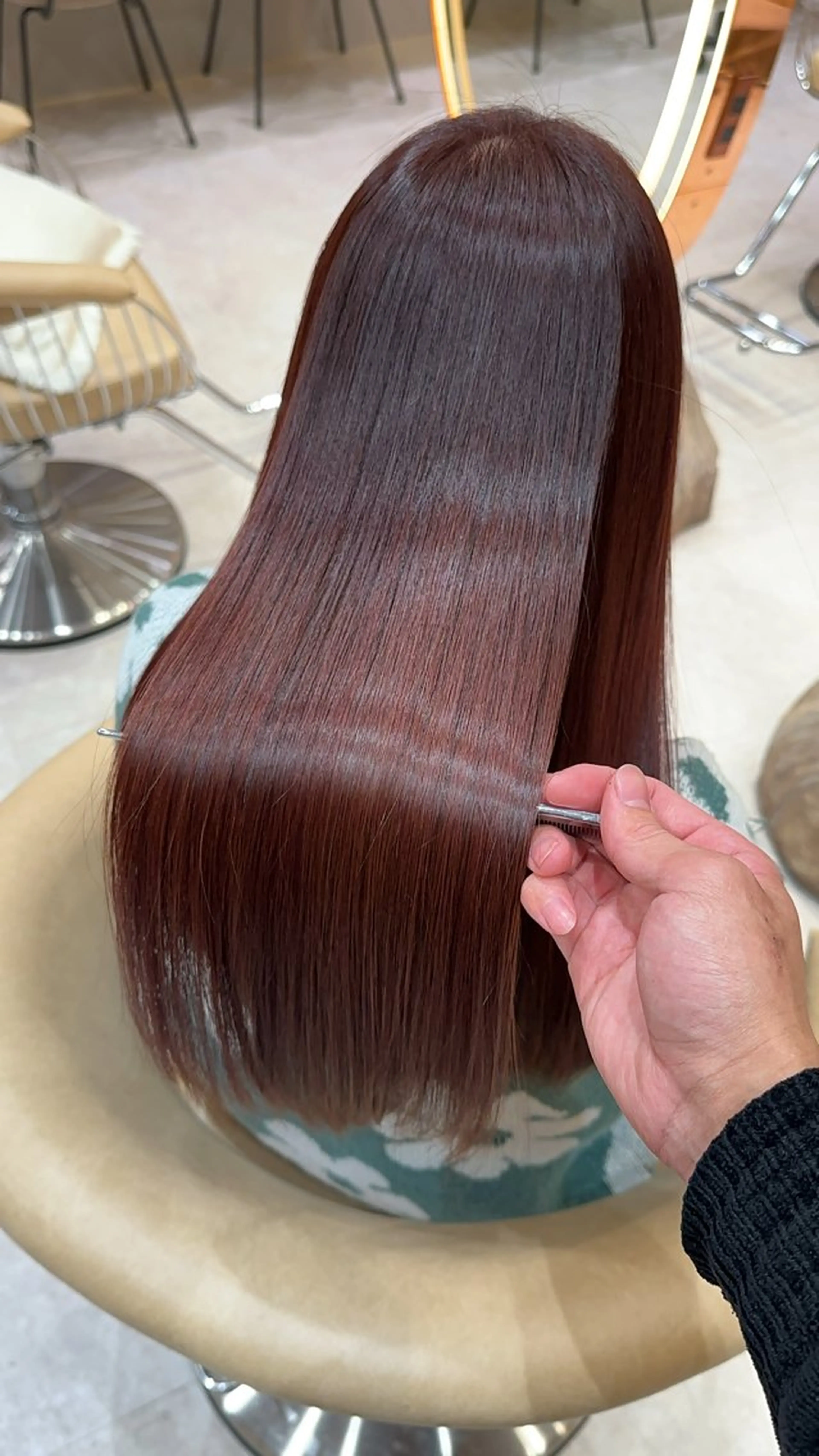 ロング カラー カット ヘアカラー 縮毛矯正 レイヤー❣️縮毛矯 川村利幸のヘアスタイル