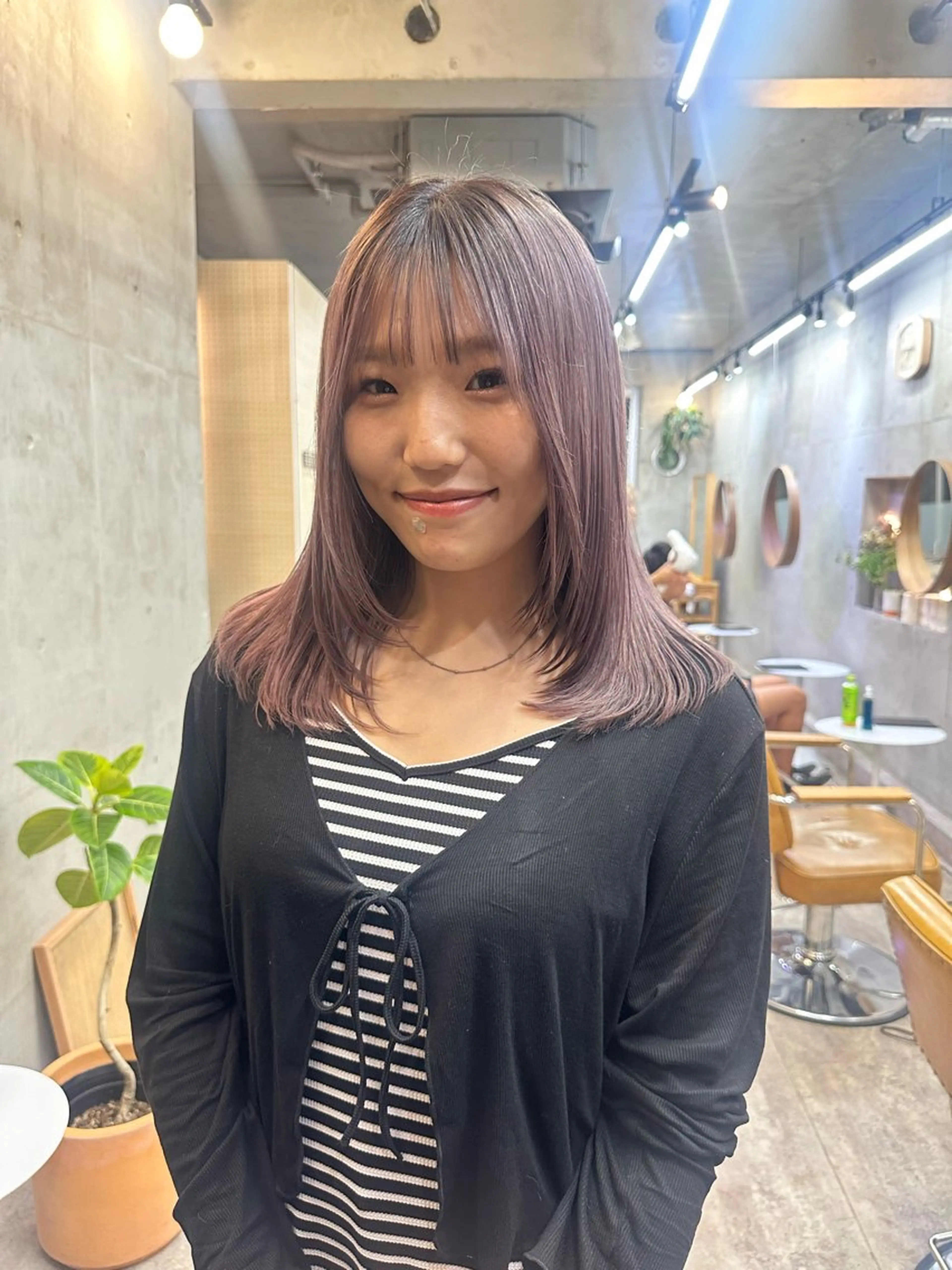 ミディアム カラー バレイヤージュ レイヤーカット カットモデル募集中 ／HARUKA🎀のヘアスタイル