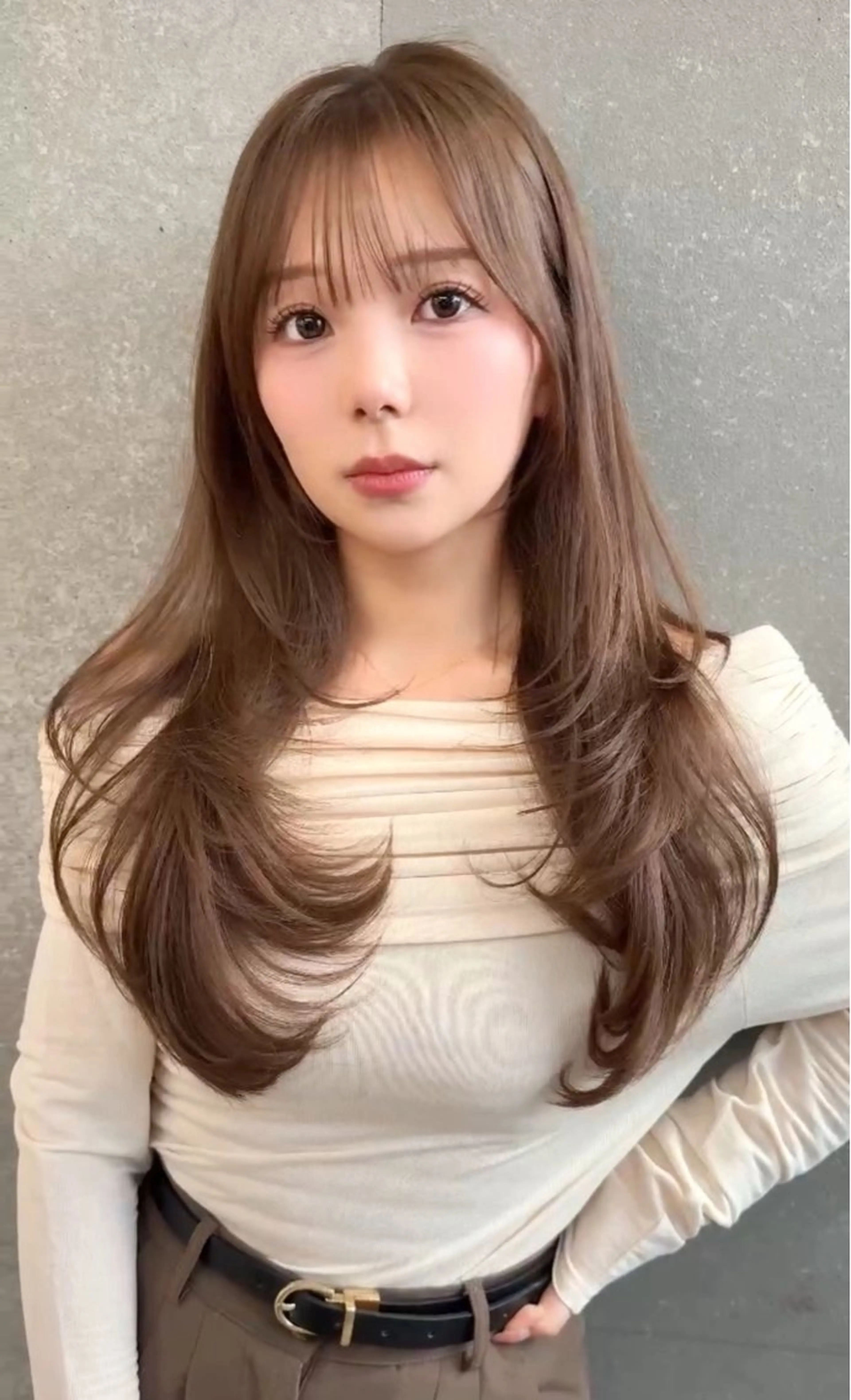 ロング カラー パーマ カット ヘアカラー トリートメント Lond mare レイヤーカット/韓国のヘアスタイル