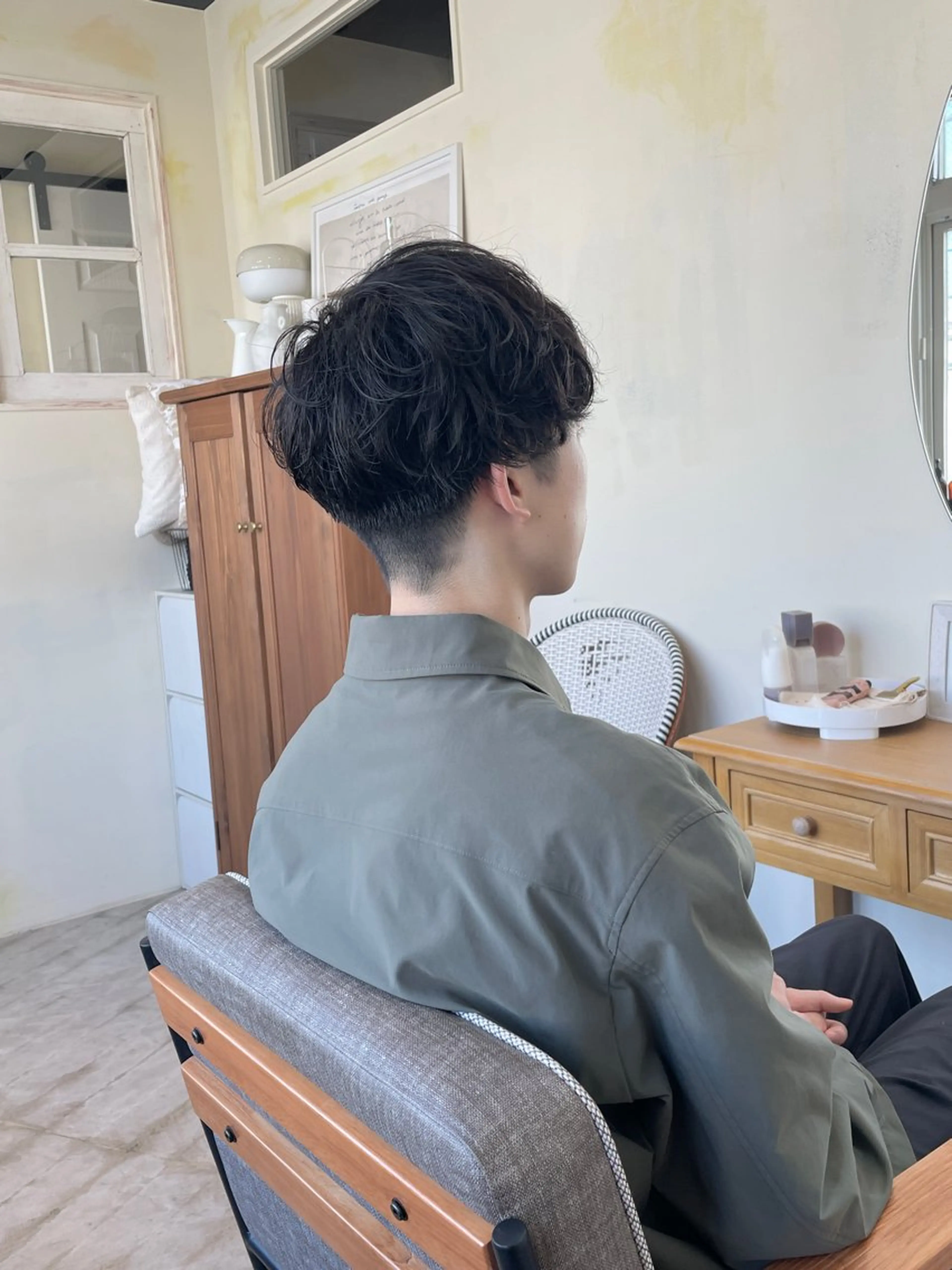 パーマ メンズ 🍋透け感カラー🍃 オリーブ🍐Kahoのヘアスタイル