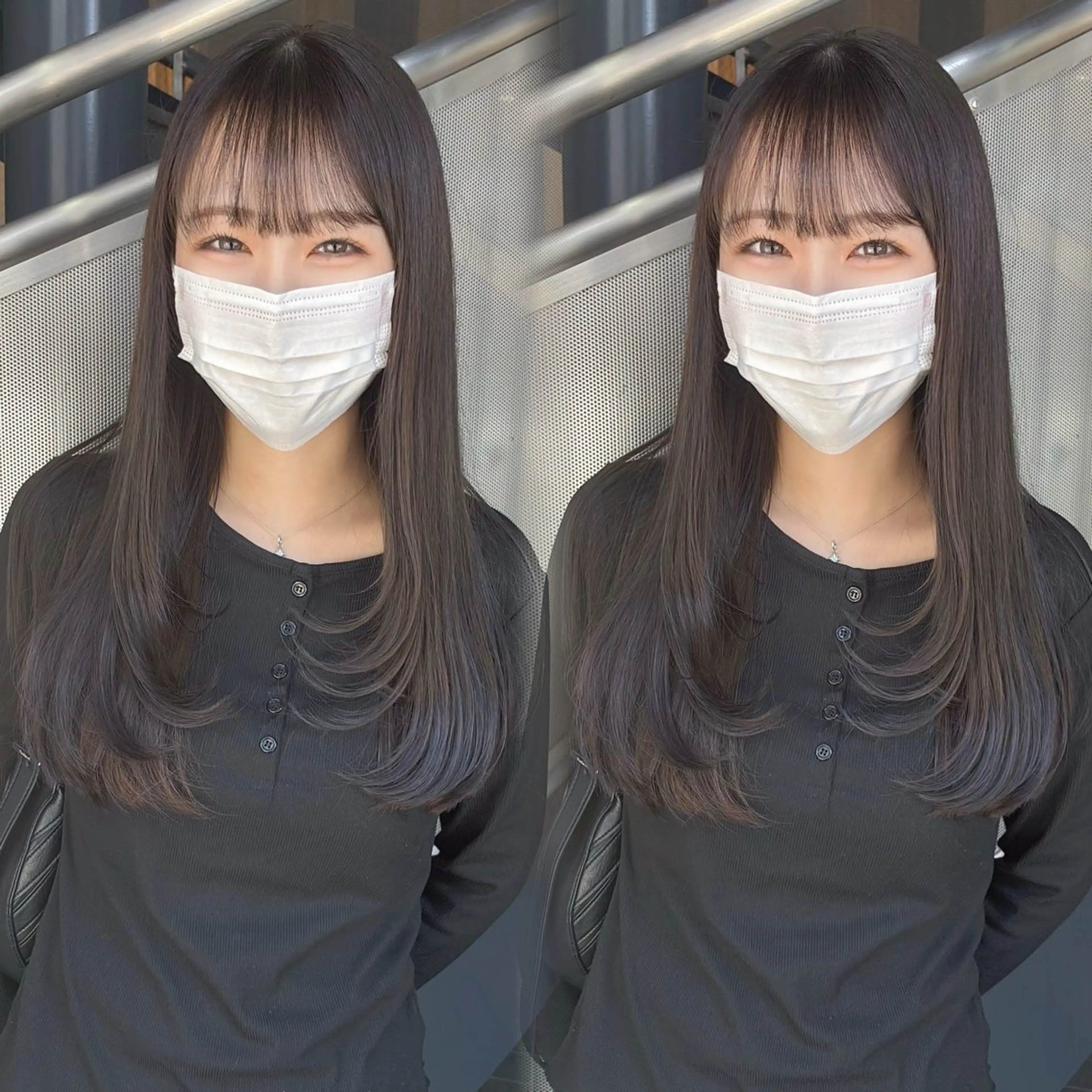ロング レイヤーカット ロング カット ヘアカラー calna 古賀 菜摘のヘアスタイル