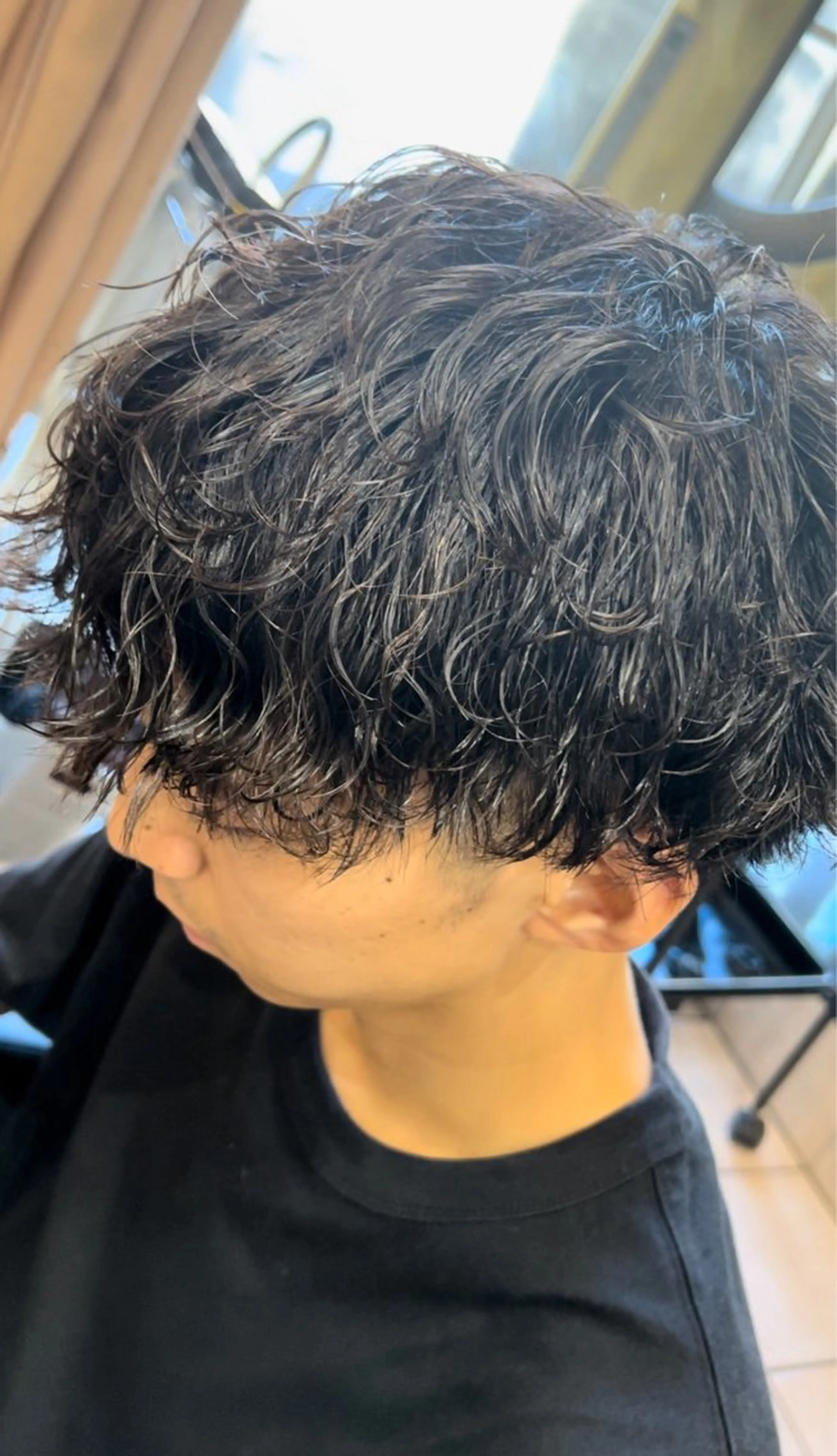 ミディアム パーマ メンズ 大阪/梅田/シャドウ パーマ/ノボリユウタのヘアスタイル