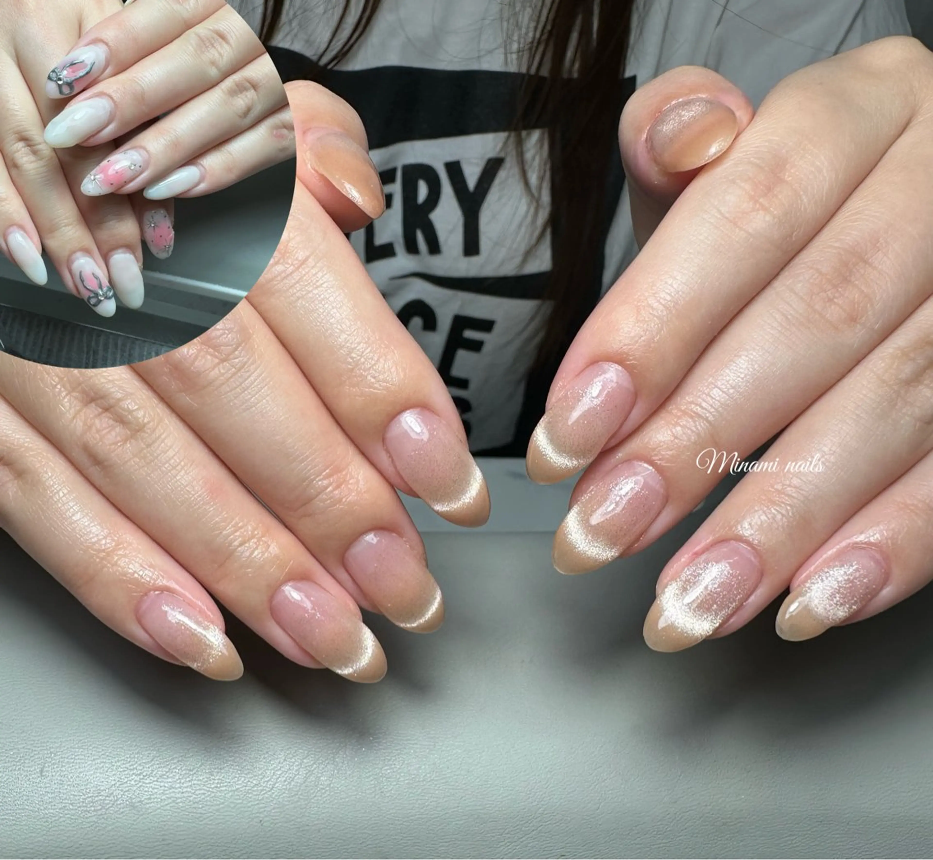 ネイル アートネイル オーロラネイル ガーリー キラキラネイル 韓国ネイル Minami Nailsのネイルデザイン