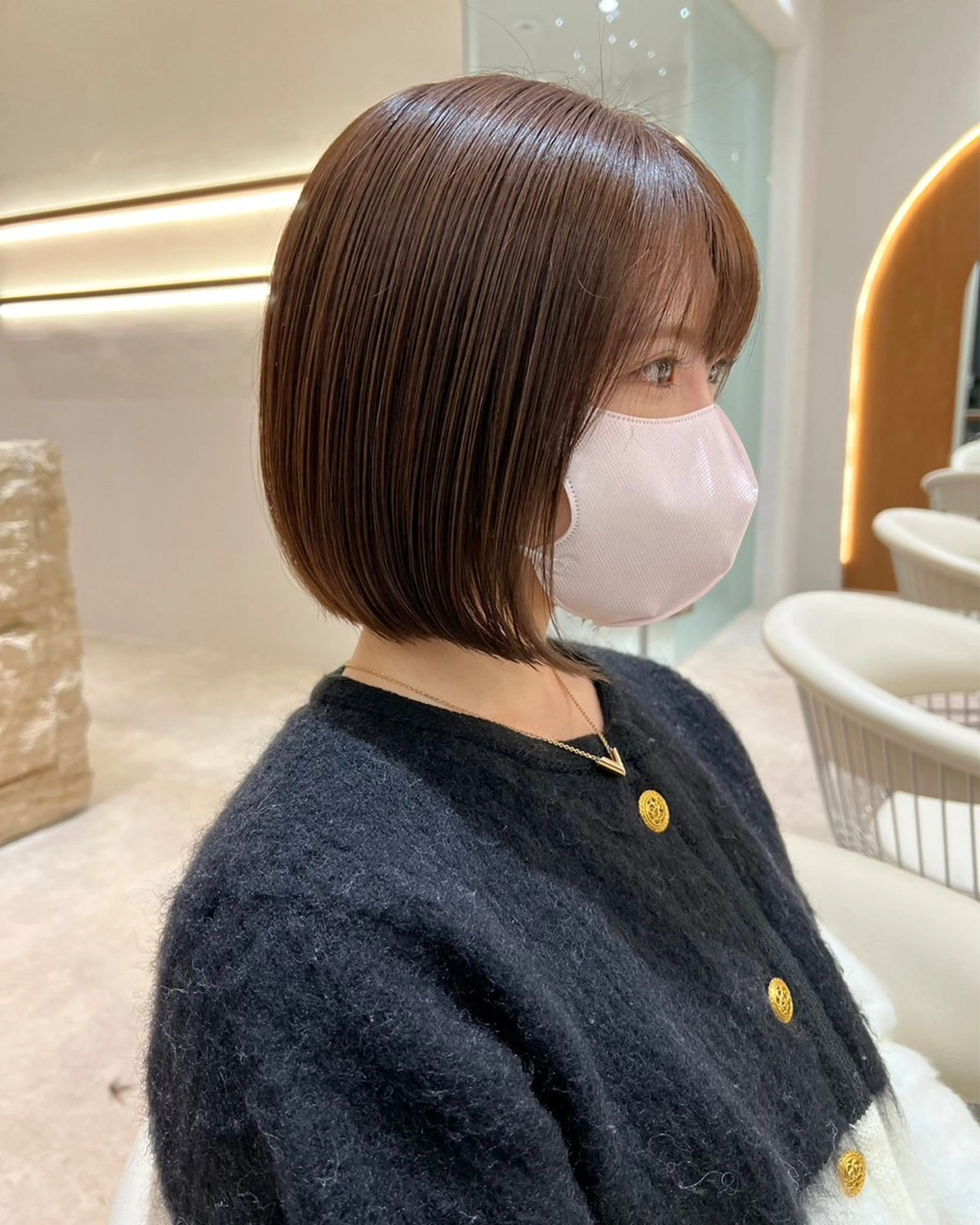 ミディアム カット ヘアカラー トリートメント ボブ/パーマ/レイ ヤー/新宿/KOKIのヘアスタイル