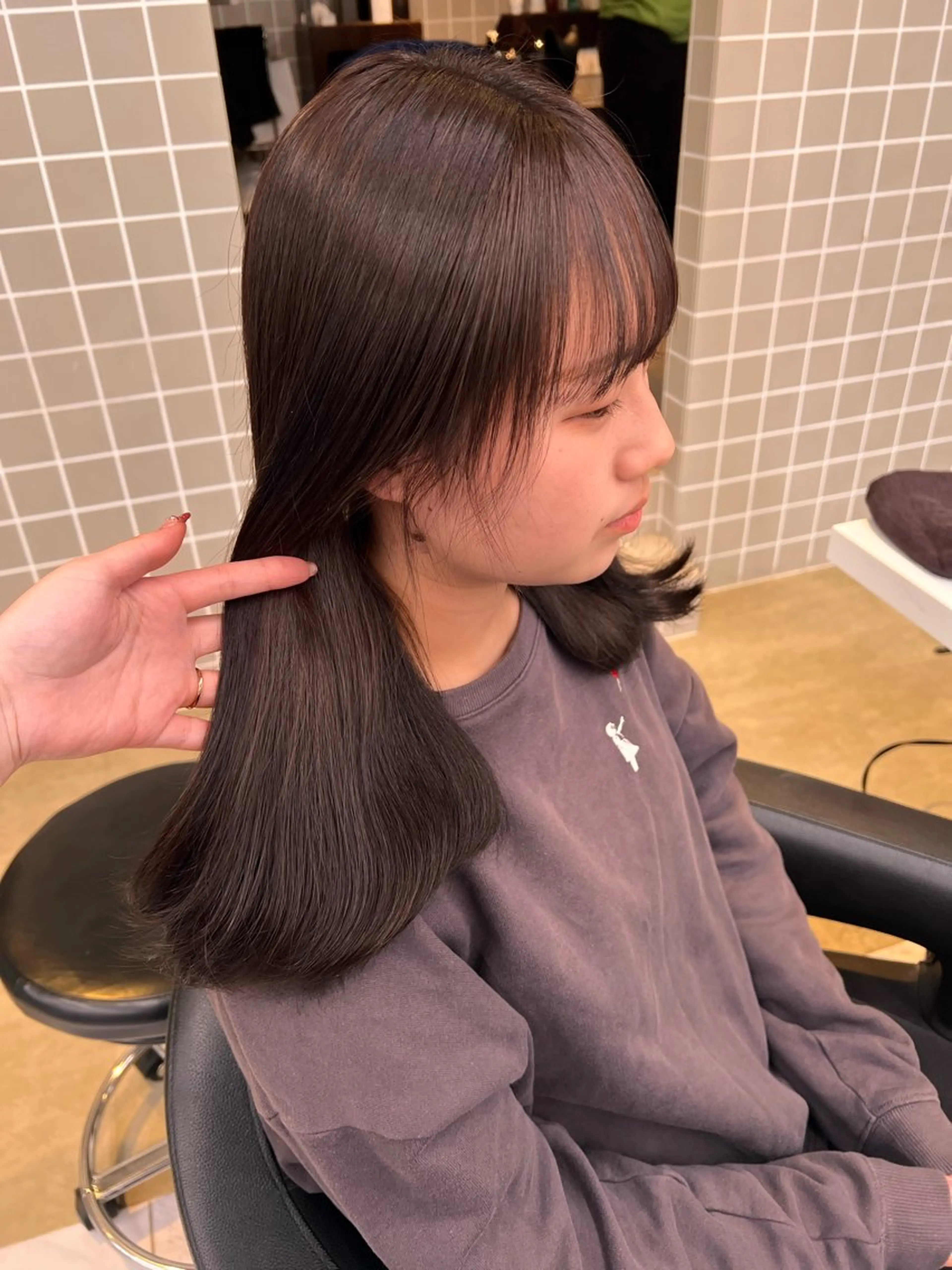 セミロング カラー 💖札幌カラー 指名No.1💖玲奈のヘアスタイル
