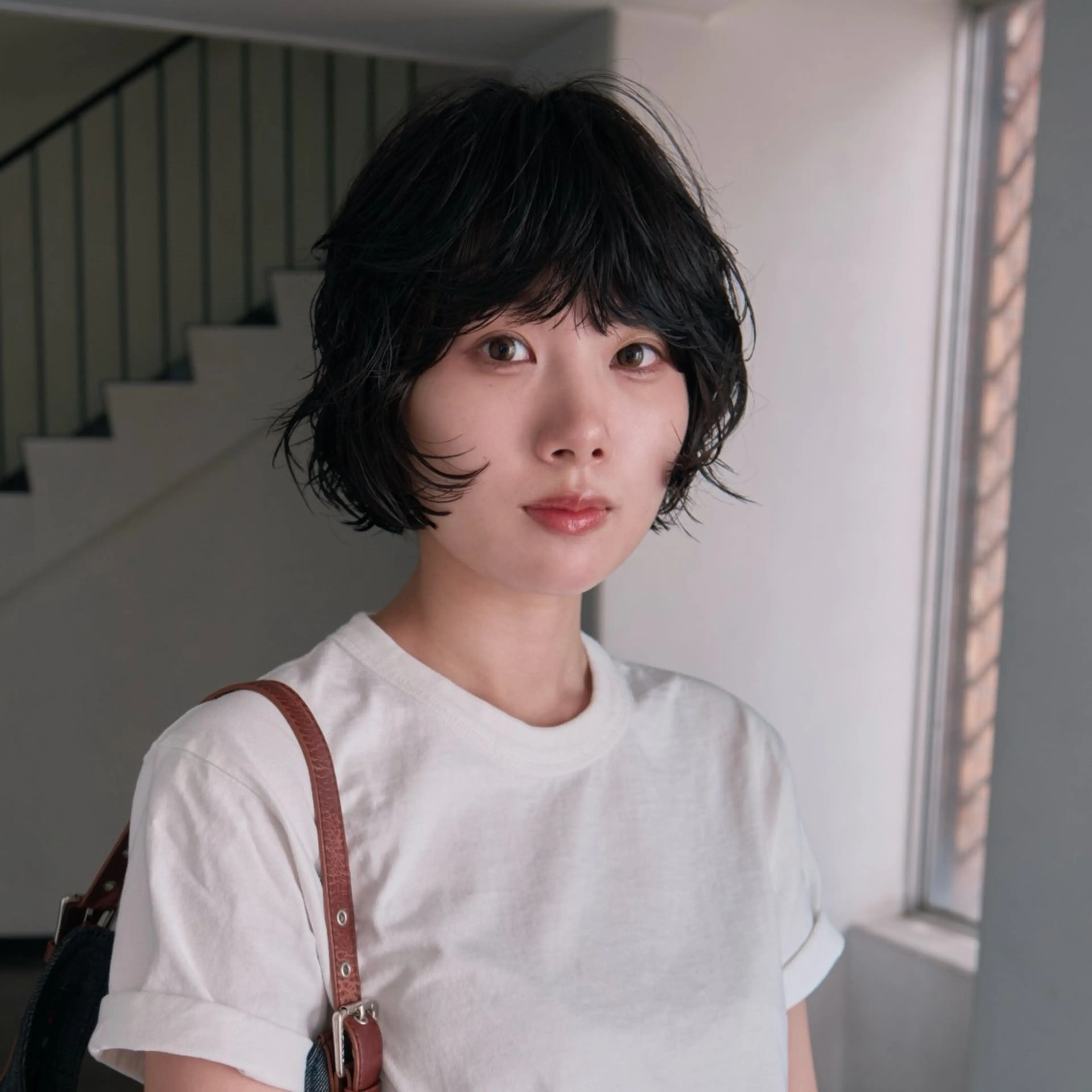 ショート パーマ ボブ レイヤーカット ショートヘア カット パーマ トリートメント 東山 涼嘉のヘアスタイル