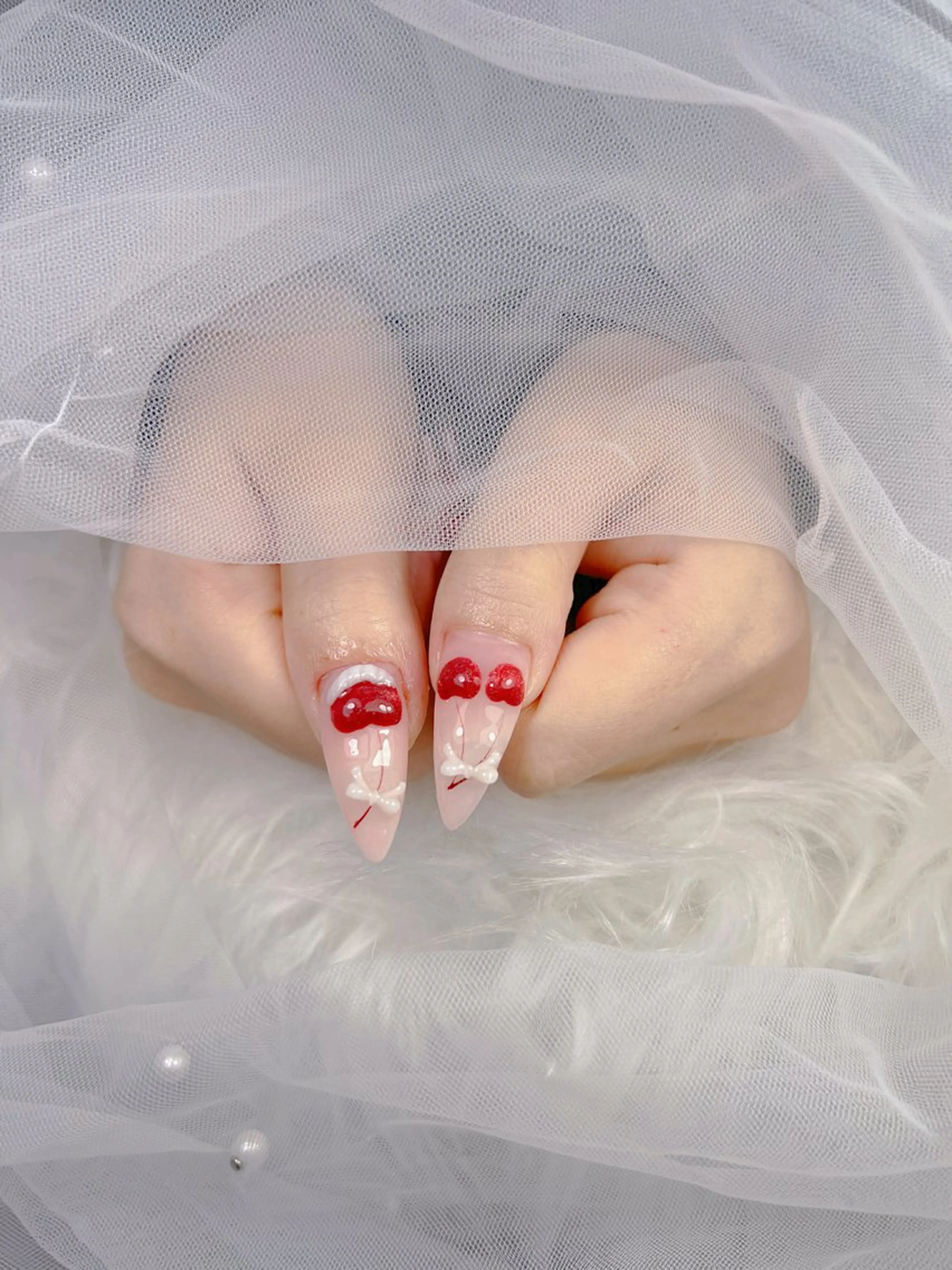 ネイル アートネイル オーロラネイル チークネイル 長さ出し フットネイル Miya _nailのネイルデザイン