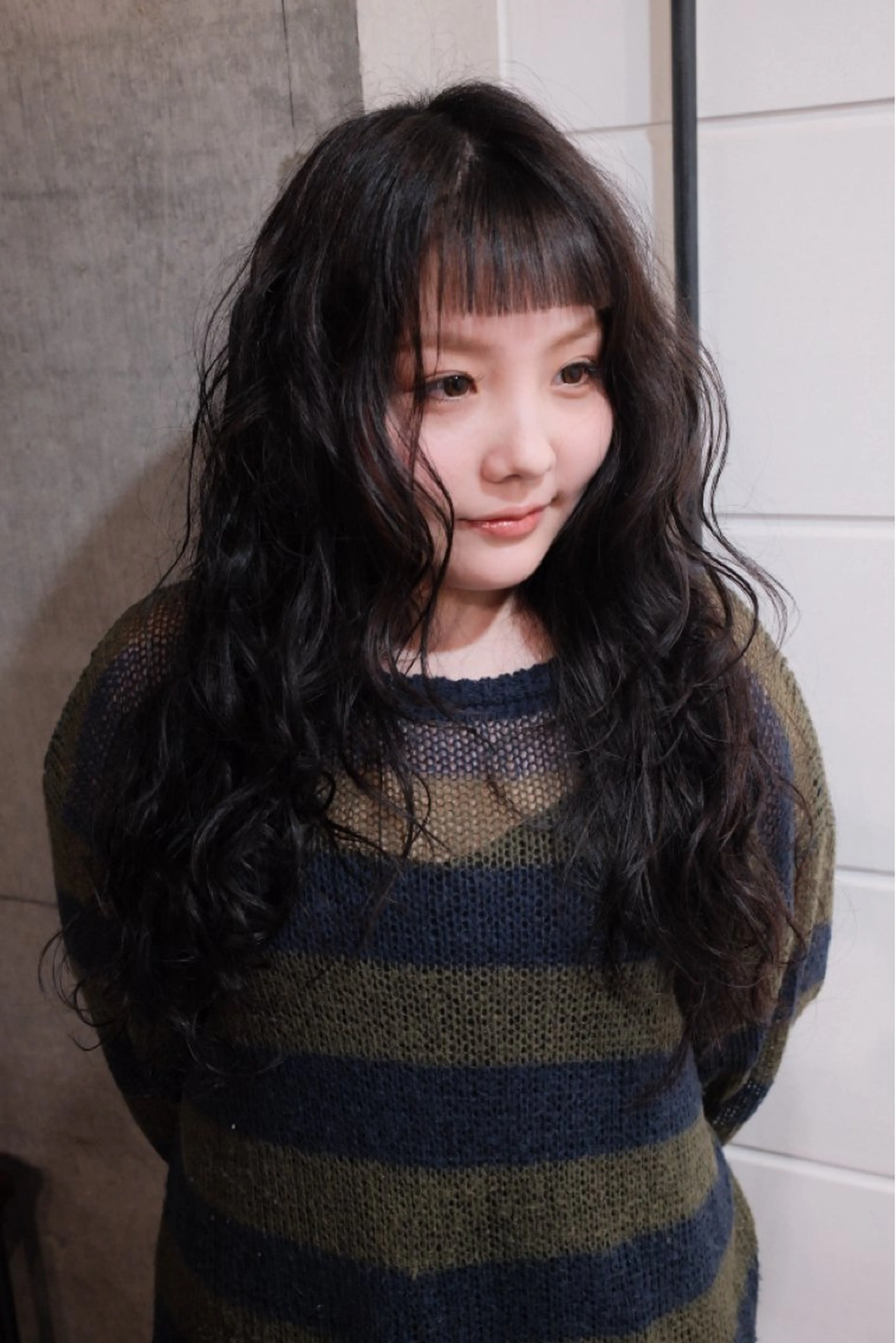 ロング パーマ ボブ レイヤーカット デジタルパーマ カット パーマ 縮毛矯正 【お洒落パーマ】 Elme　肥塚康汰郎のヘアスタイル