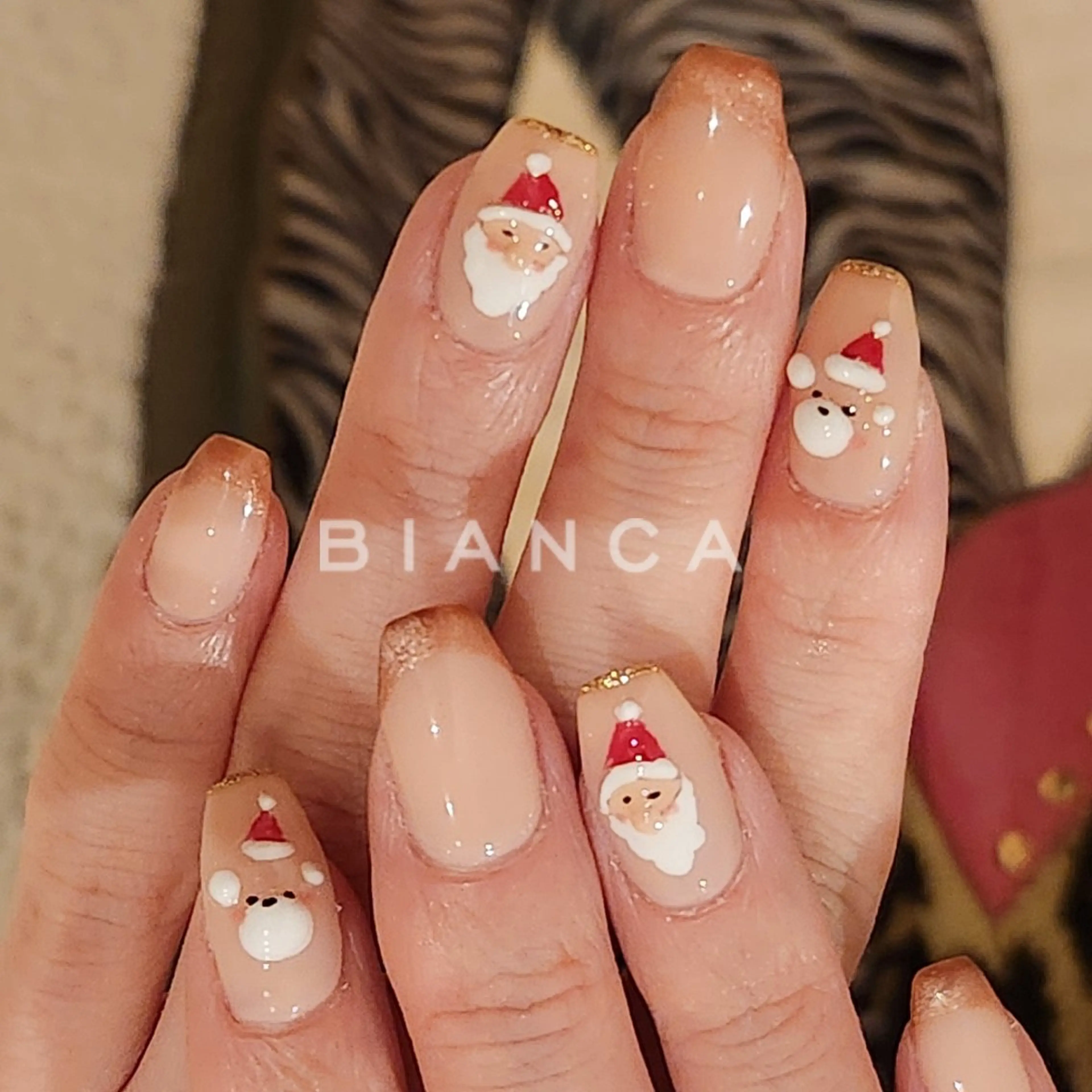 ネイル アートネイル 冬ネイル クリスマス ハンドネイル Bianca名駅店 あゆのネイルデザイン