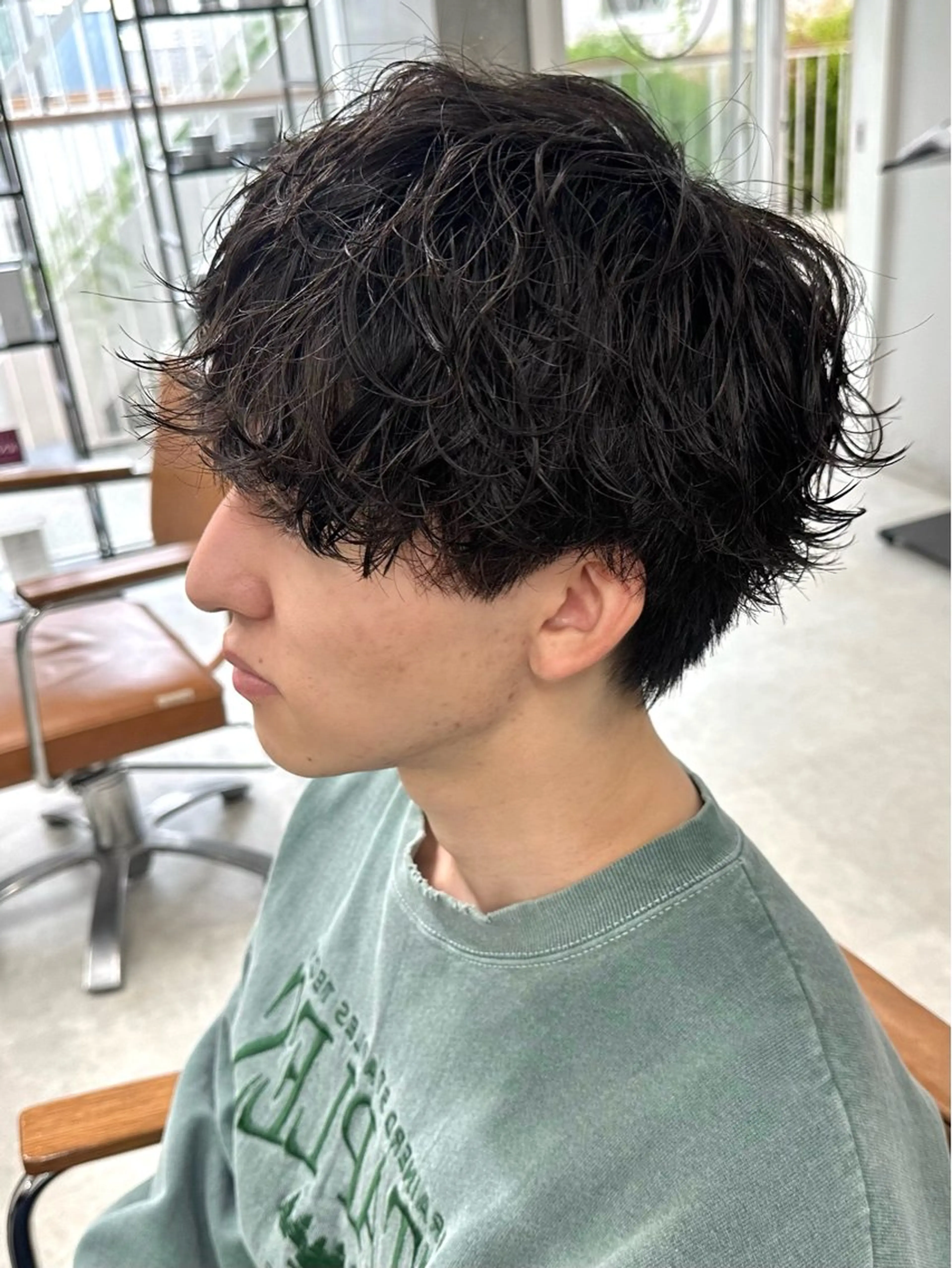 ミディアム パーマ メンズ カット パーマ トリートメント メンズ似合わせ🪞 kotoriのヘアスタイル