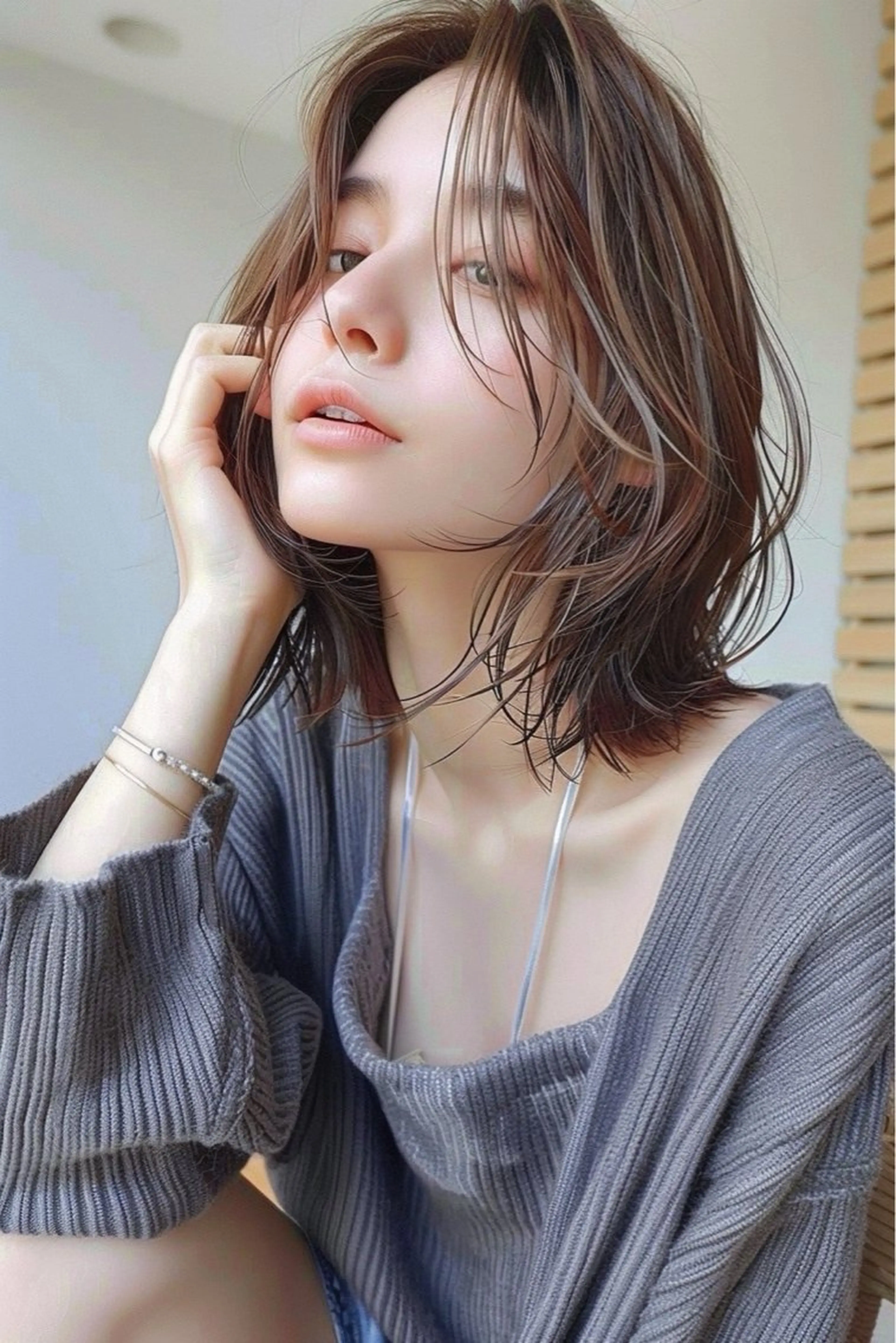 セミロング 髪質改善 韓国風ヘア レイヤーカット カット ヘアカラー トリートメント 4月限定/ カラー特化/YUTOのヘアスタイル