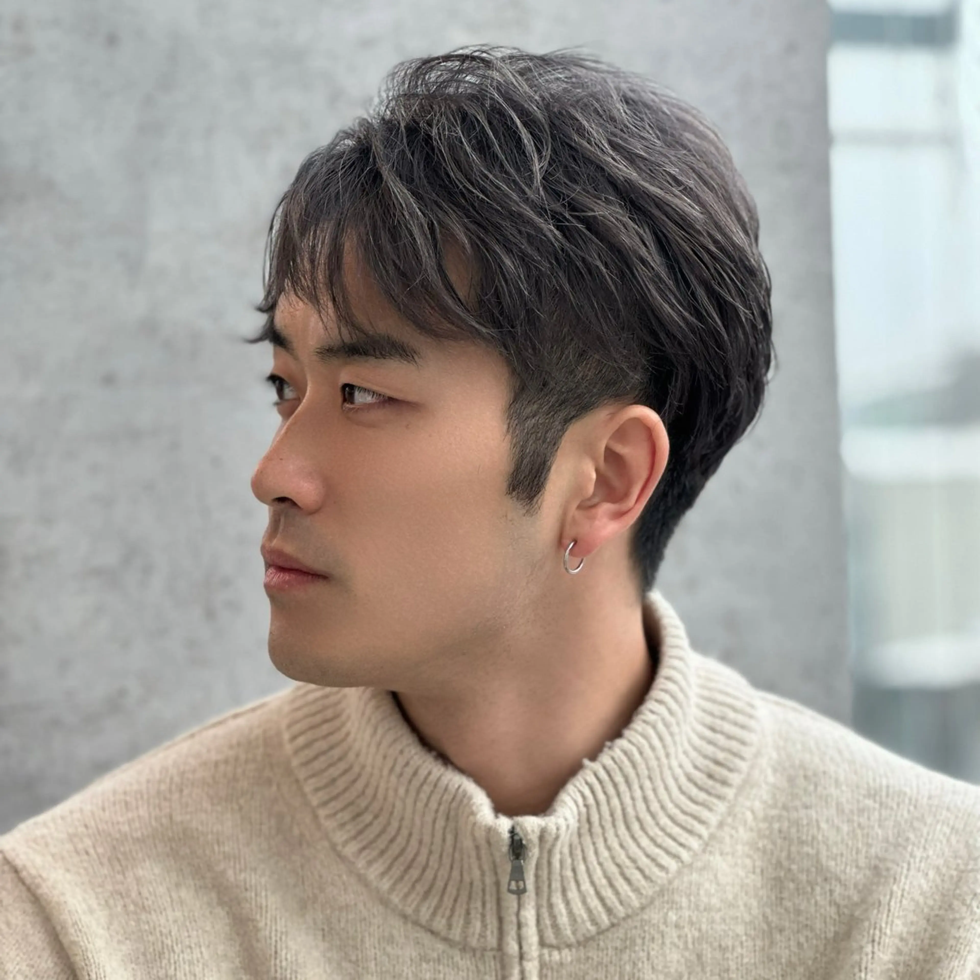 ショート カラー パーマ メンズ アップバング ダウンパーマ メンズパーマ メンズツイストパーマ 刈り上げ 朝楽メンズパーマ 🥇メンズカット吉田のヘアスタイル