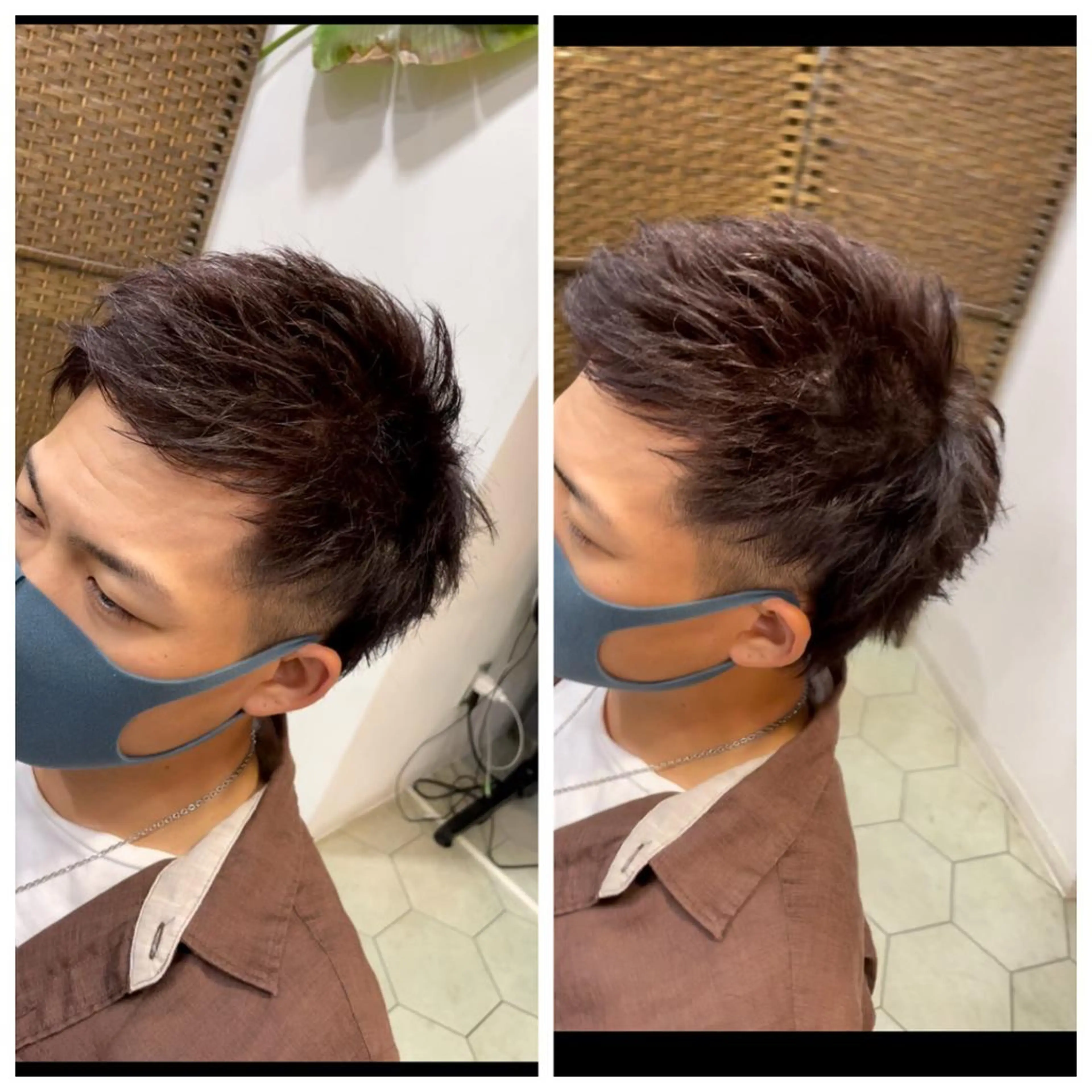 ショート カラー メンズ ボウズ カット ヘアカラー トリートメント share salon　SCENA所属・堤太志 メンズパーマ特化のヘアスタイル