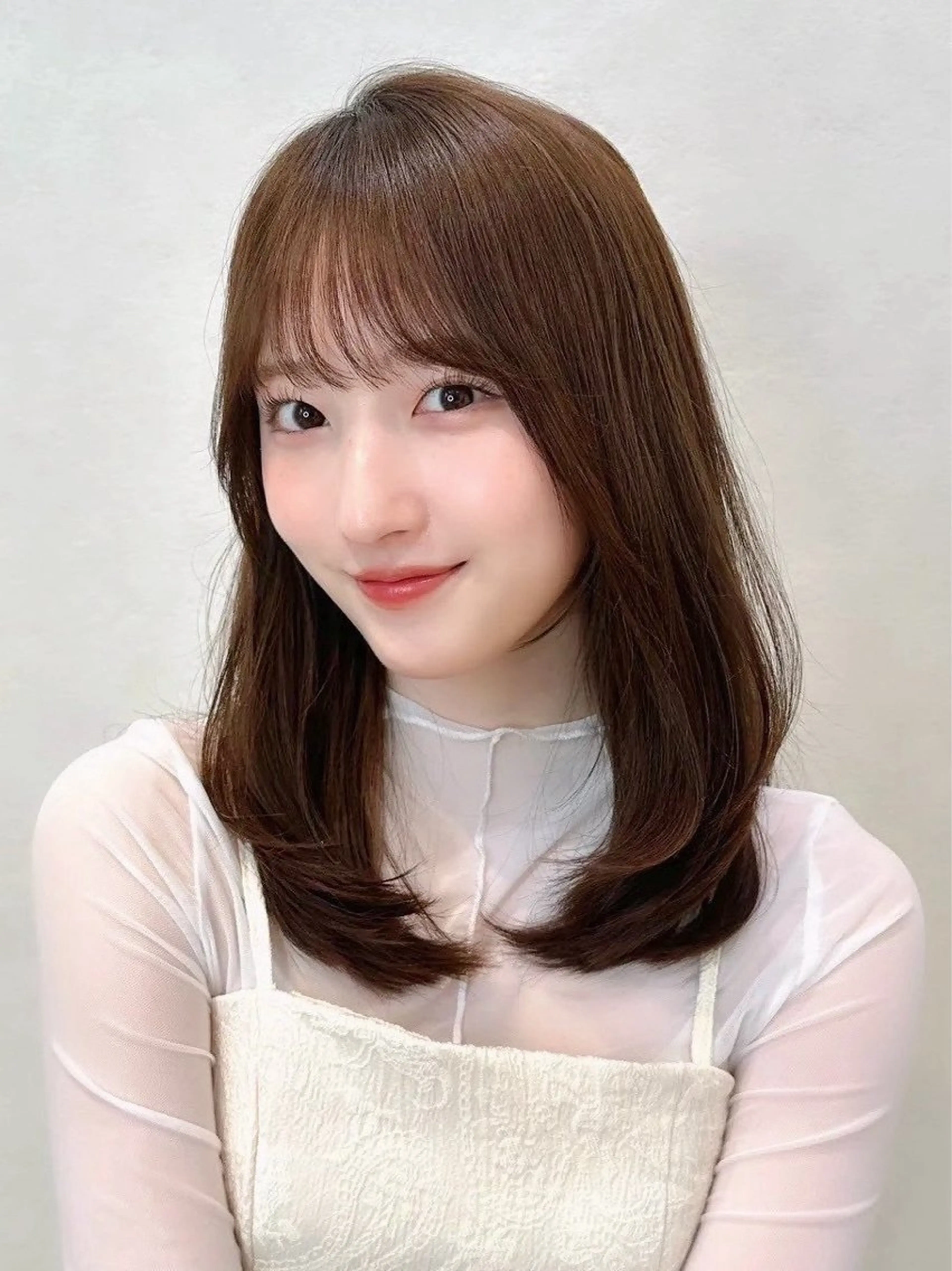 セミロング カラー パーマ kazuki【顔周り ×レイヤーカット】のヘアスタイル