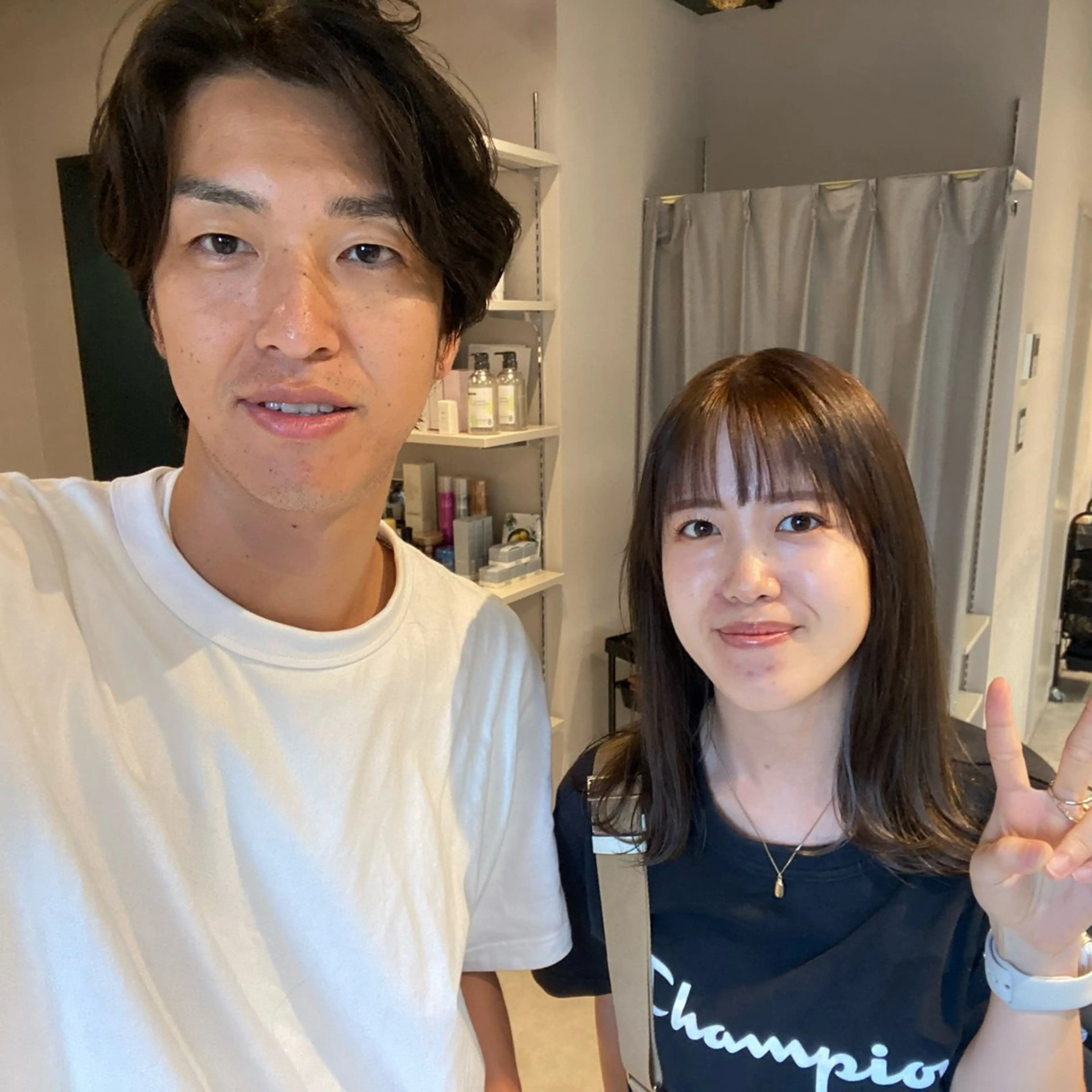 ミディアム ミディアムパーマ ハイライト 髪質改善 レイヤーカット ショート職人 美容師【KENTA】のヘアスタイル