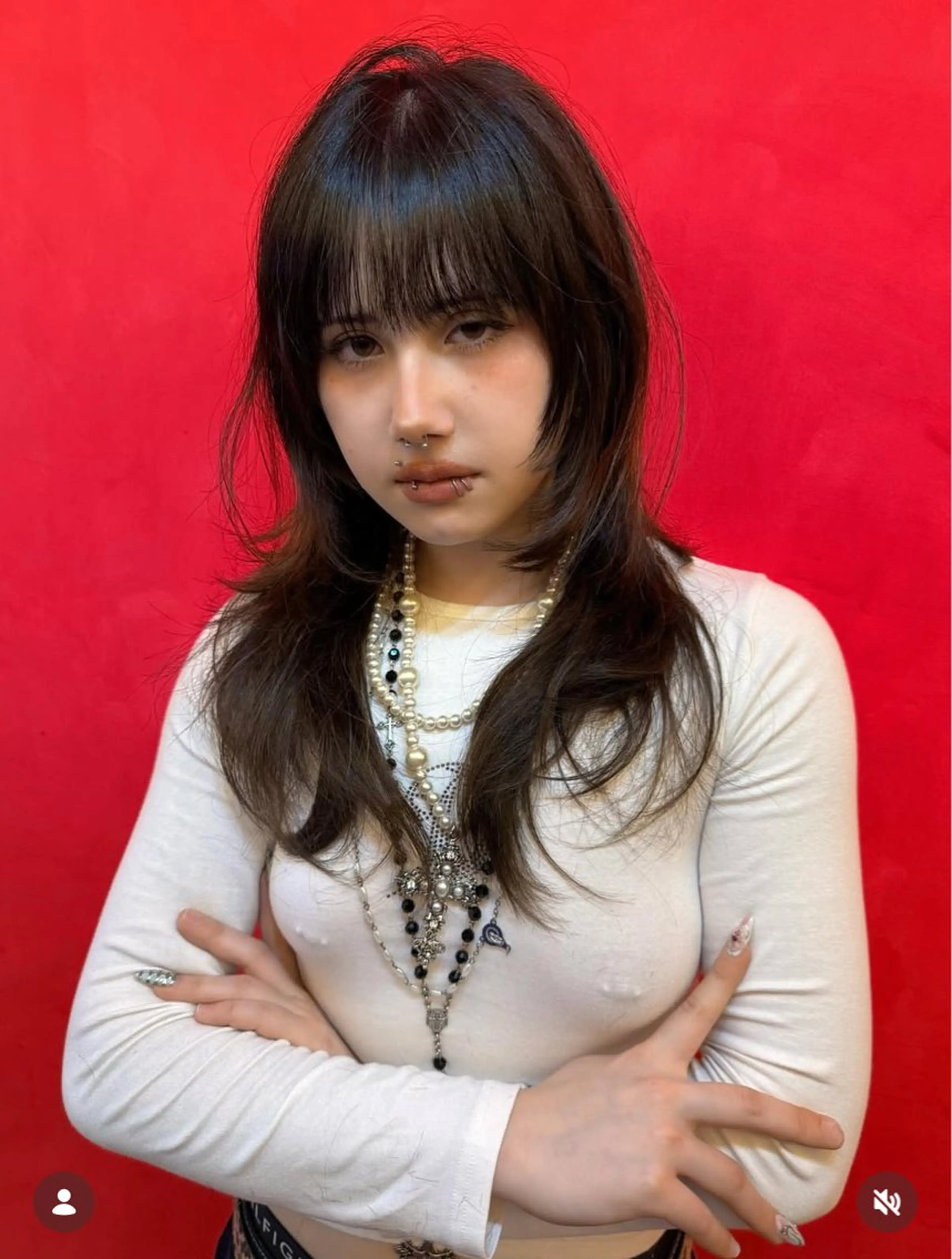 セミロング カット @kyoniyy KYONIのヘアスタイル