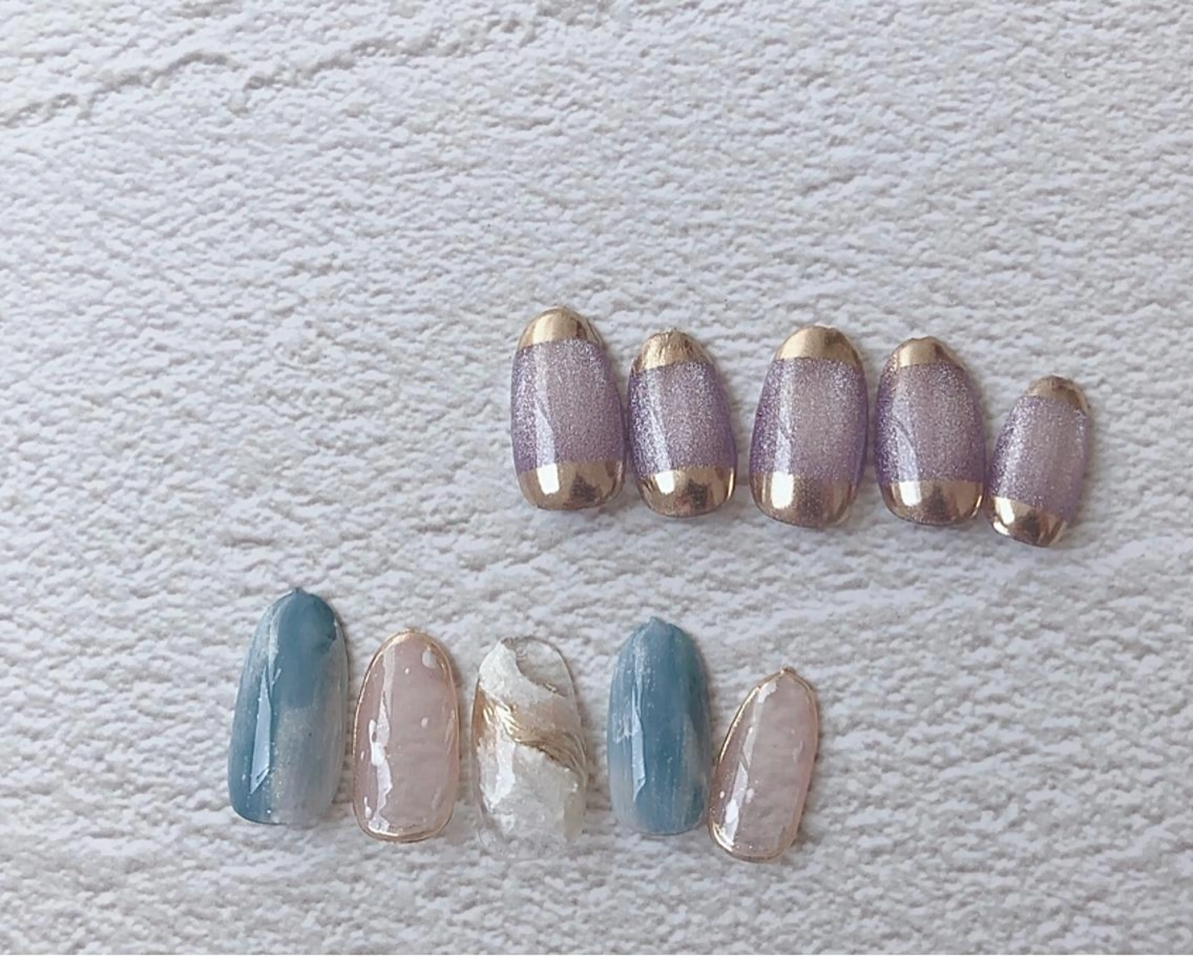 ネイル ジェルネイル マグネットネイル ミラーネイル ニュアンスネイル パープル ハンドネイル saki_ nail heronのネイルデザイン