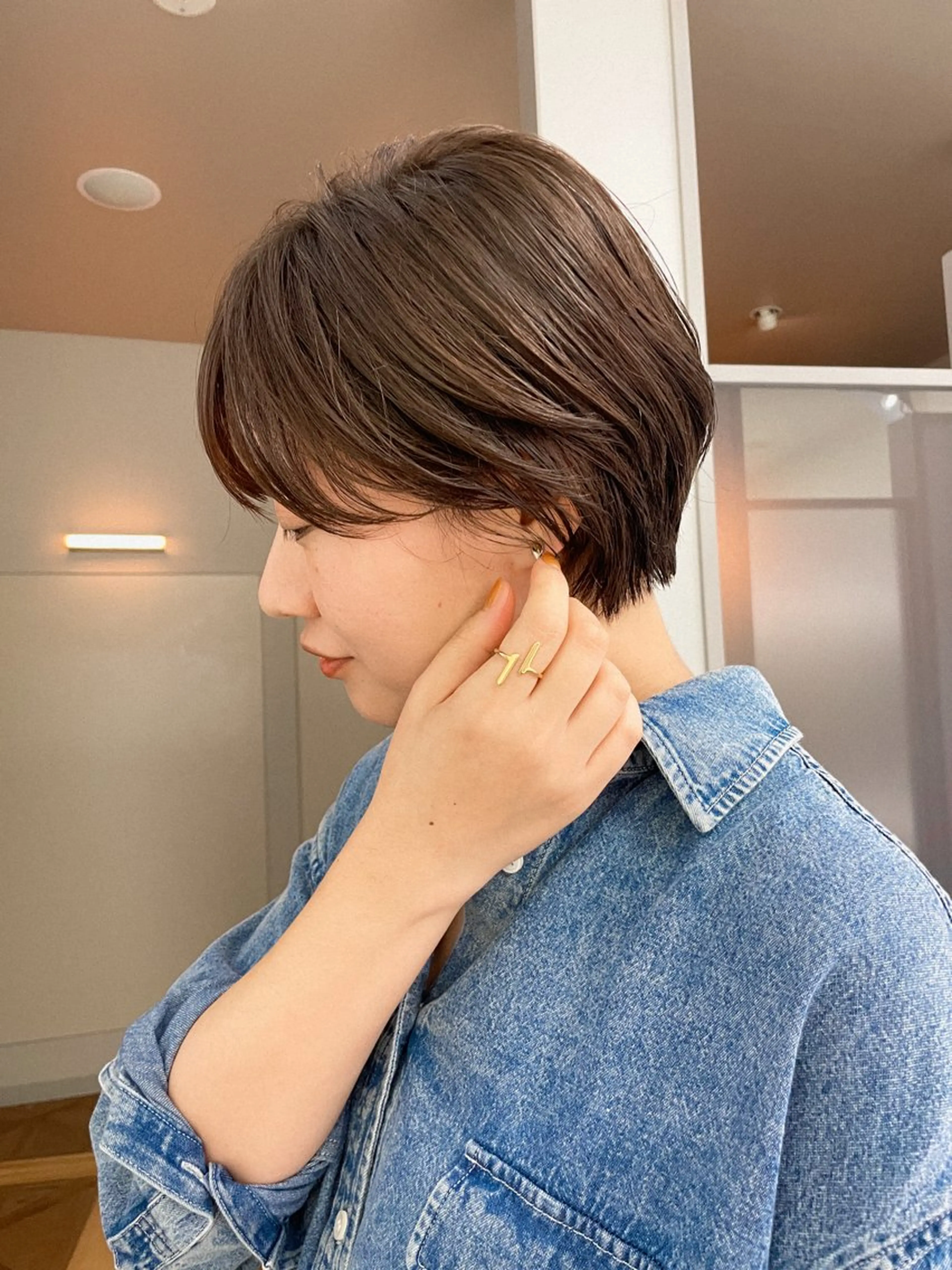 ショート カラー ヘアカラー トリートメント 緒方リエ 時短ショート・ボブのヘアスタイル