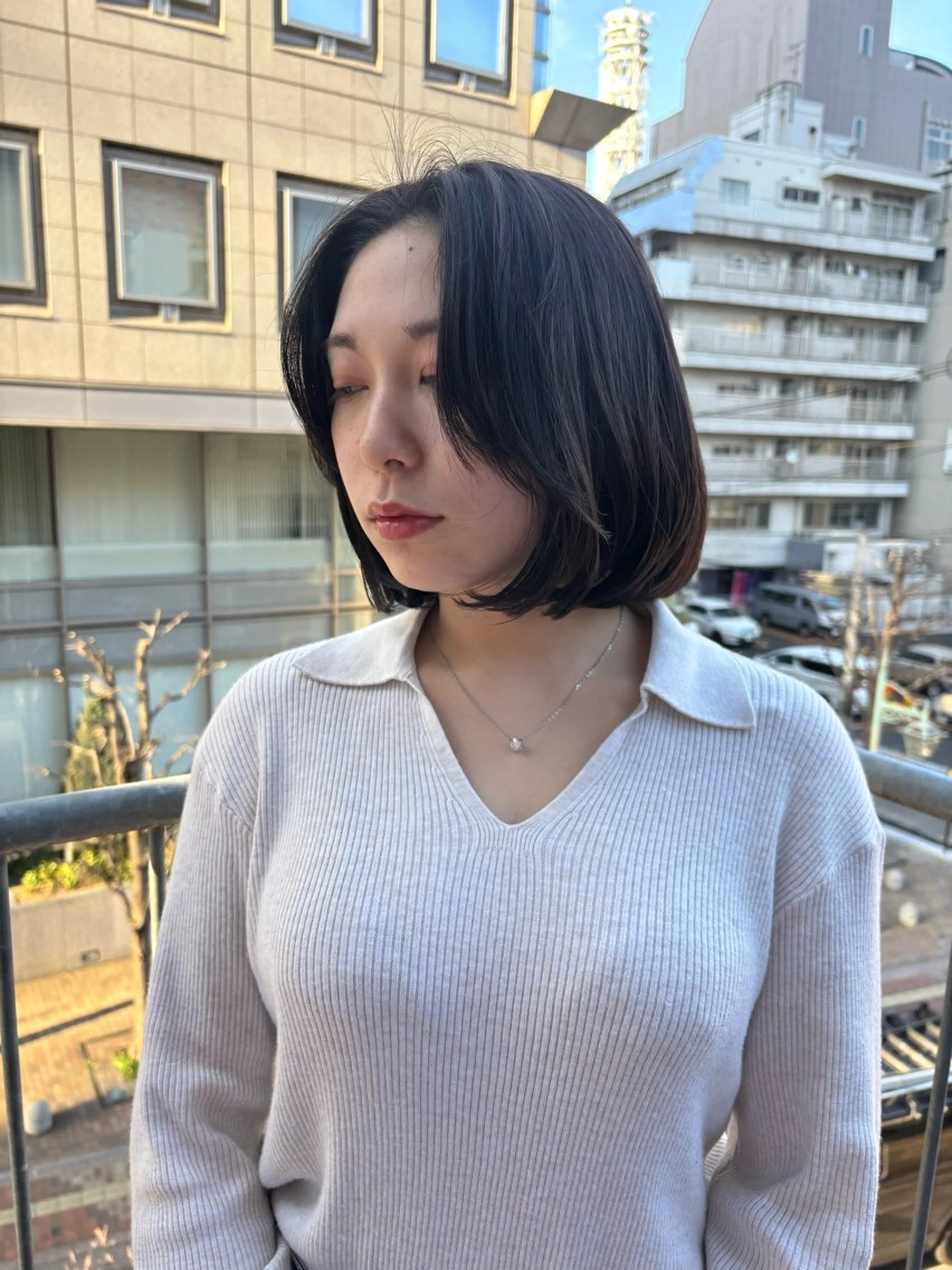 ショート カラー ボブレイヤー 透明感カラー ボブ レイヤーカット カット ヘアカラー ゆい/パーマ/レイヤ ー/似合わせカラーのヘアスタイル