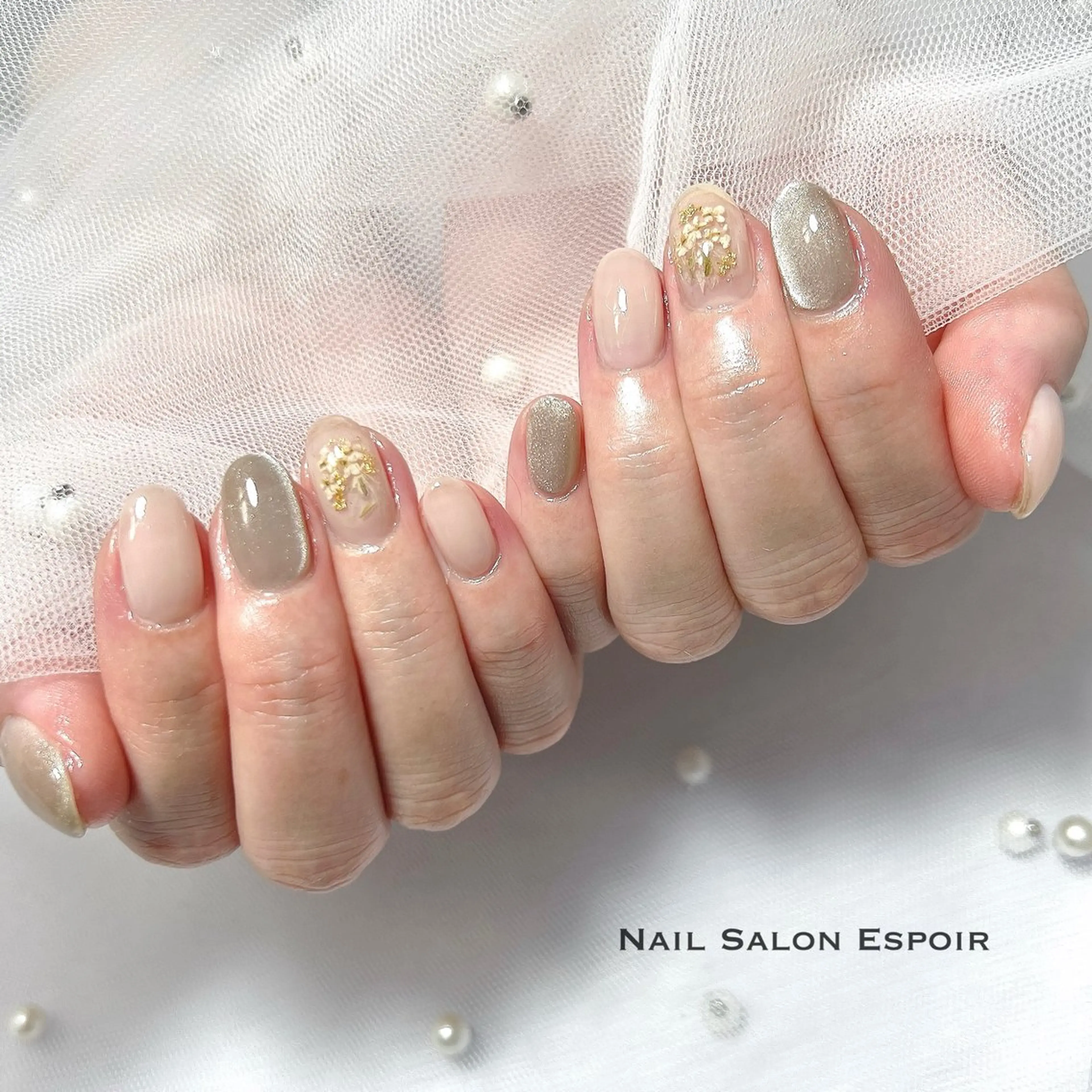 ネイル フラワーネイル 春ネイル Nail Salon Espoirのネイルデザイン