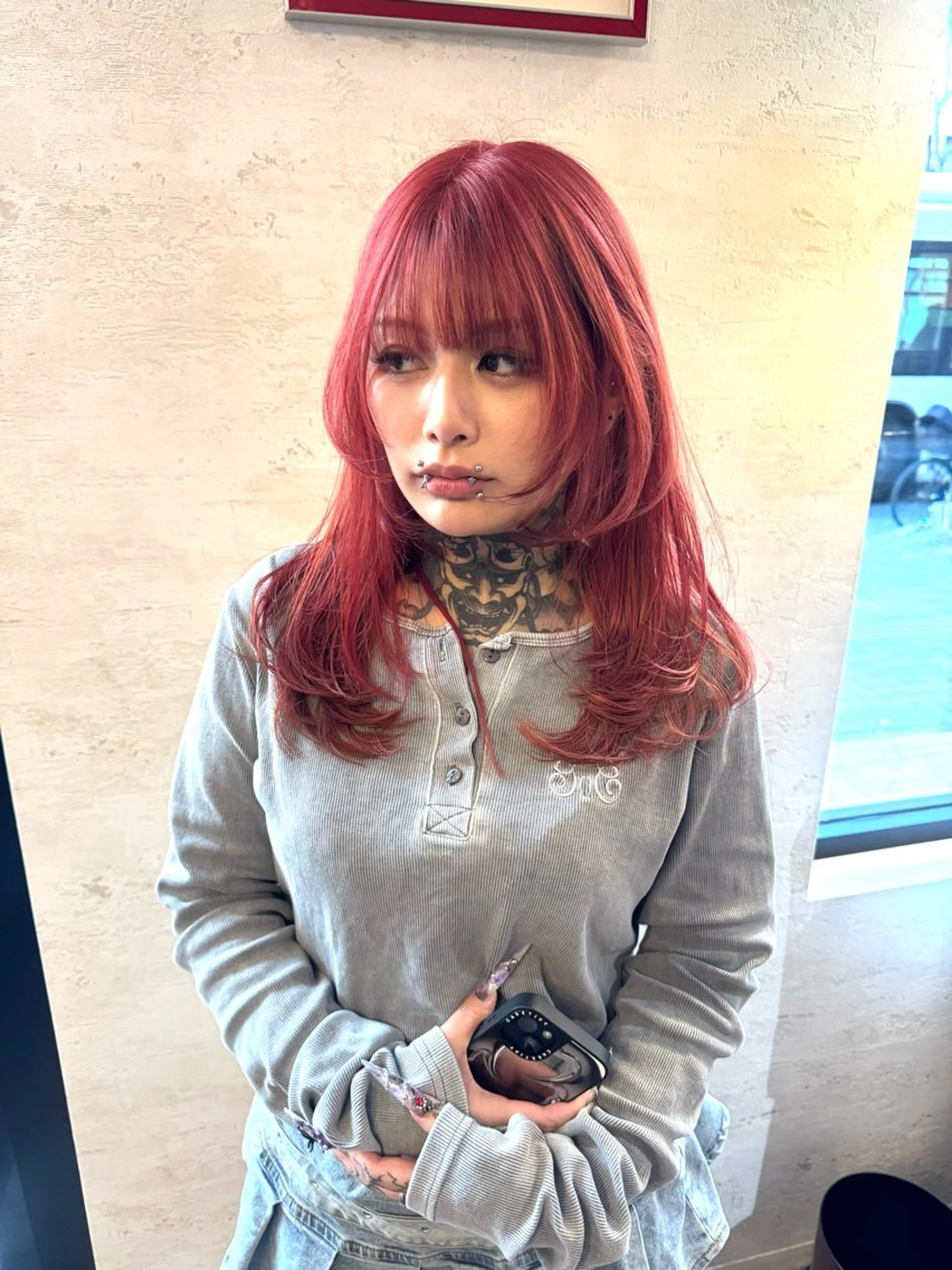 ミディアム カラー カット ヘアカラー トリートメント マツノ ユウキのヘアスタイル