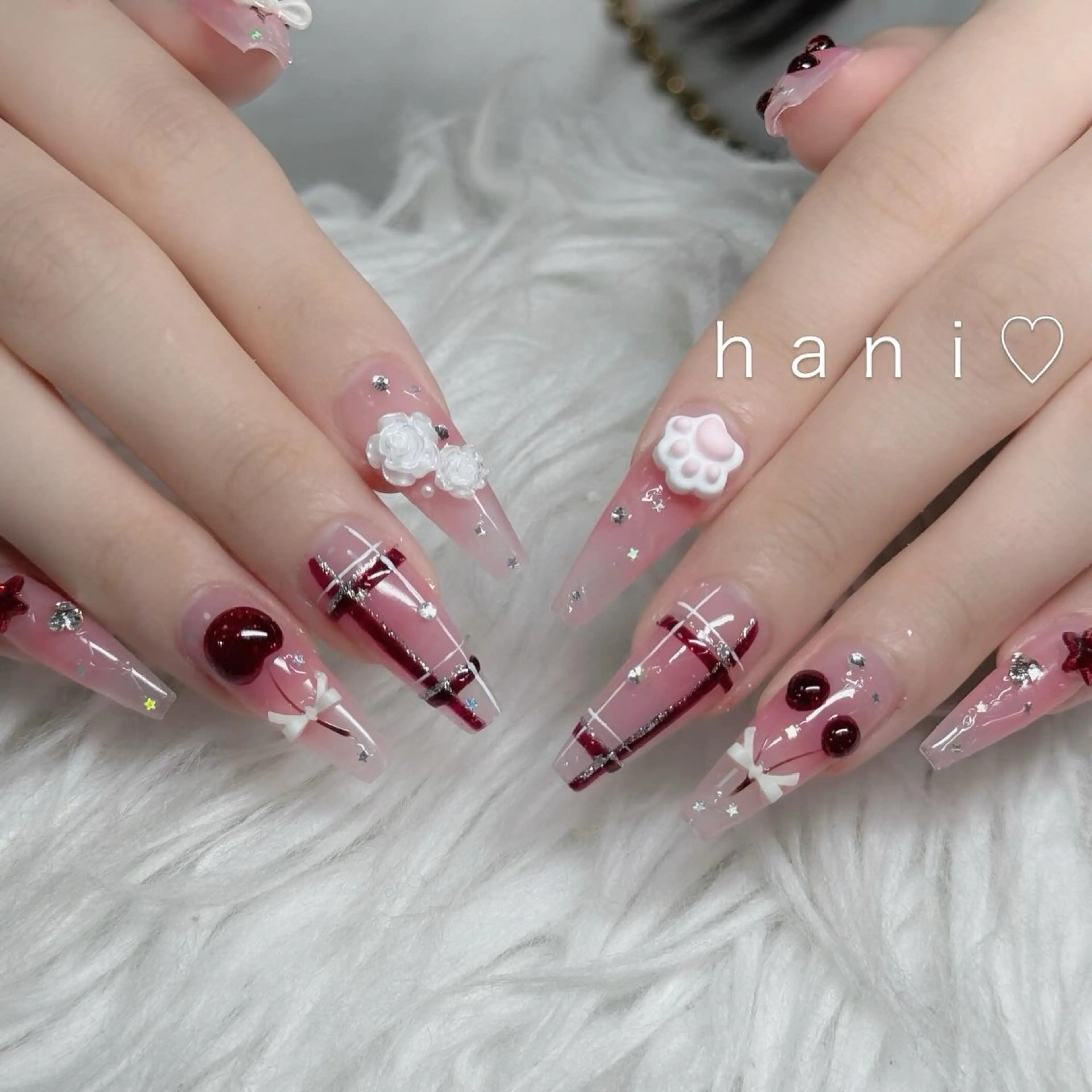 ネイル フットネイル フレンチネイル グラデーション 韓国ネイル ロングネイル ハンドネイル Hani Nail Salonのネイルデザイン