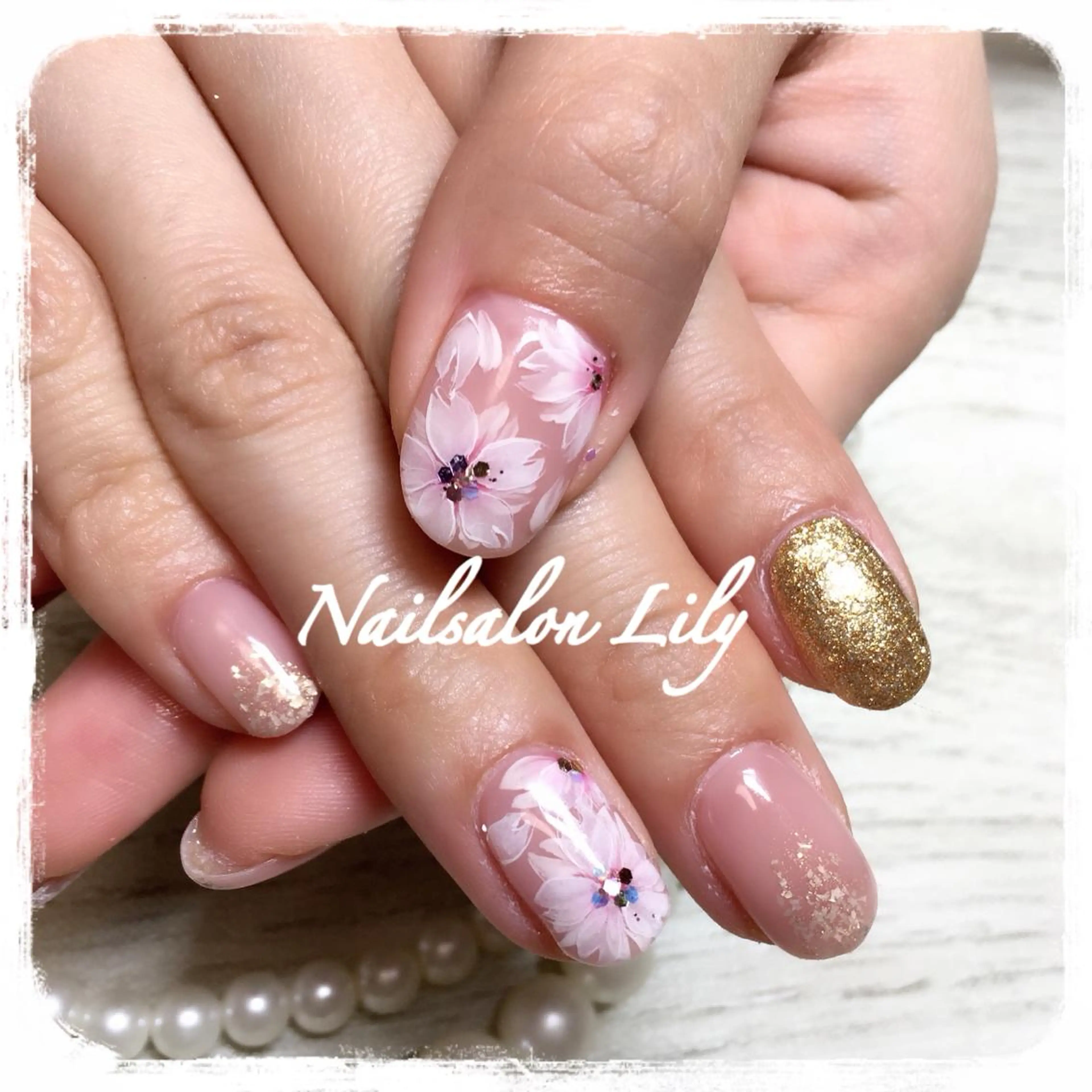 ネイル 桜ネイル Lily*nail 🌻Mii🌻のネイルデザイン