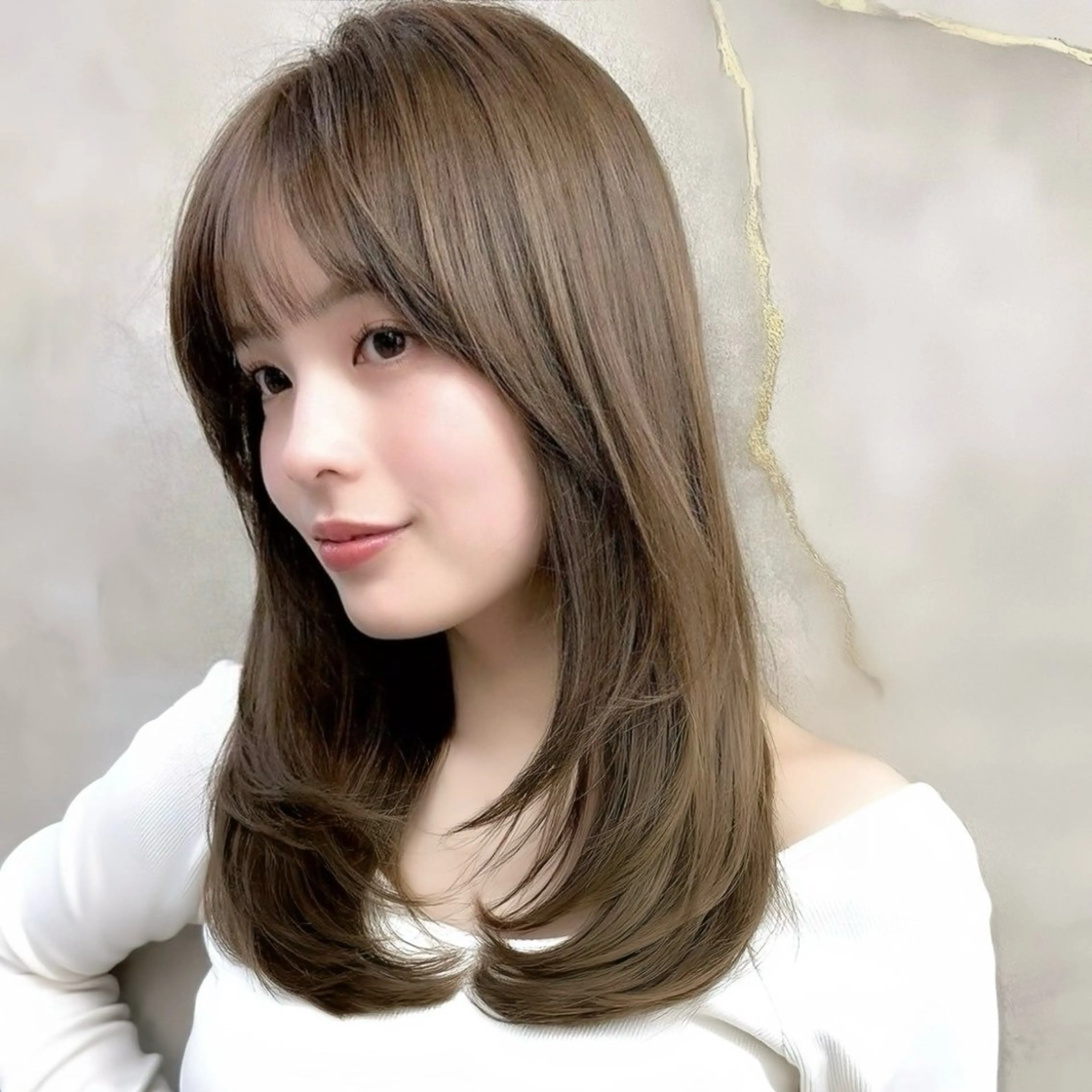 ミディアム カット ヘアカラー トリートメント レイヤー/ハッシュ/ ボブ/縮毛/内藤康太のヘアスタイル