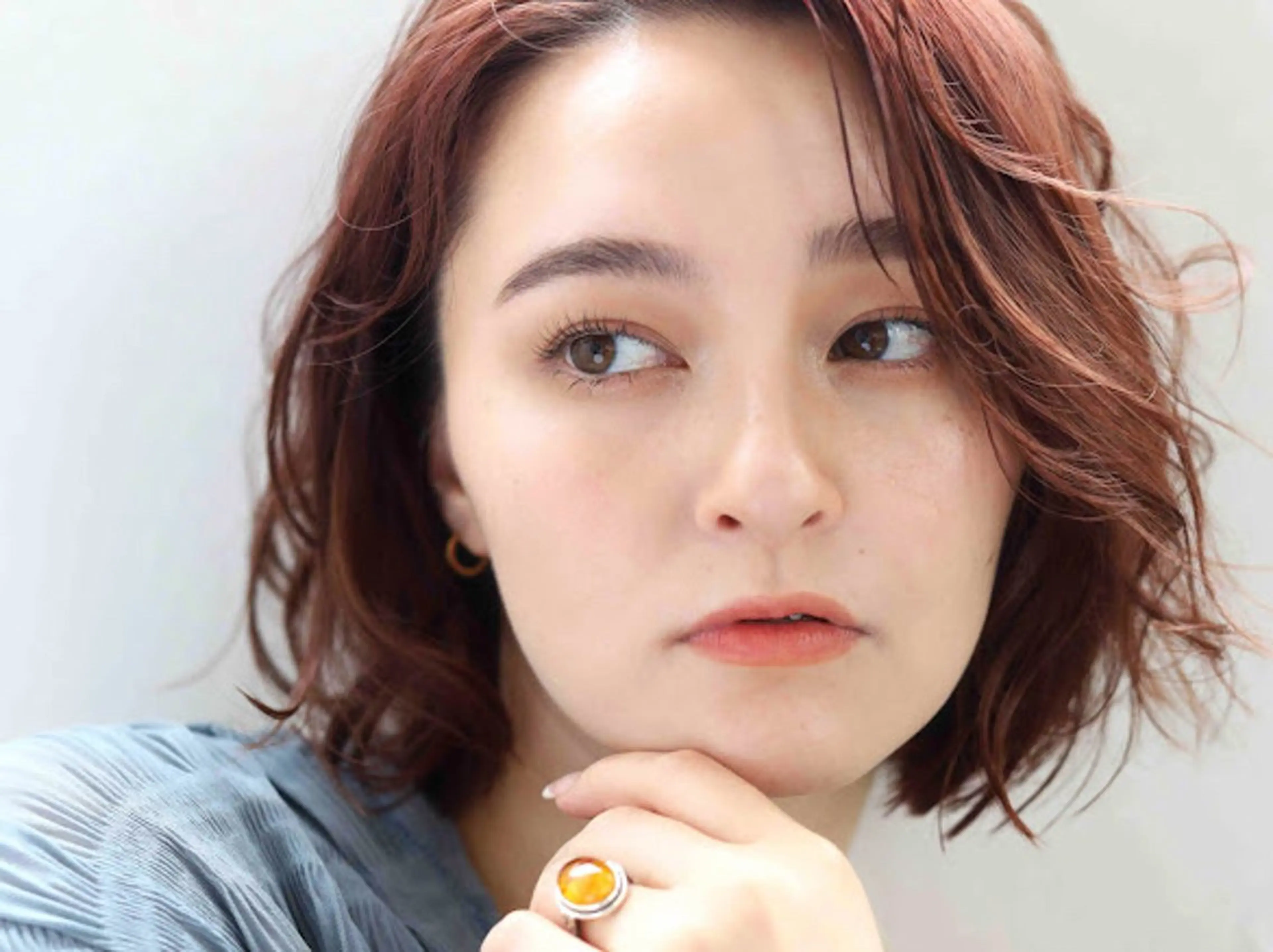 ショート 切りっぱなしボブ× 透明感カラー 原田のヘアスタイル