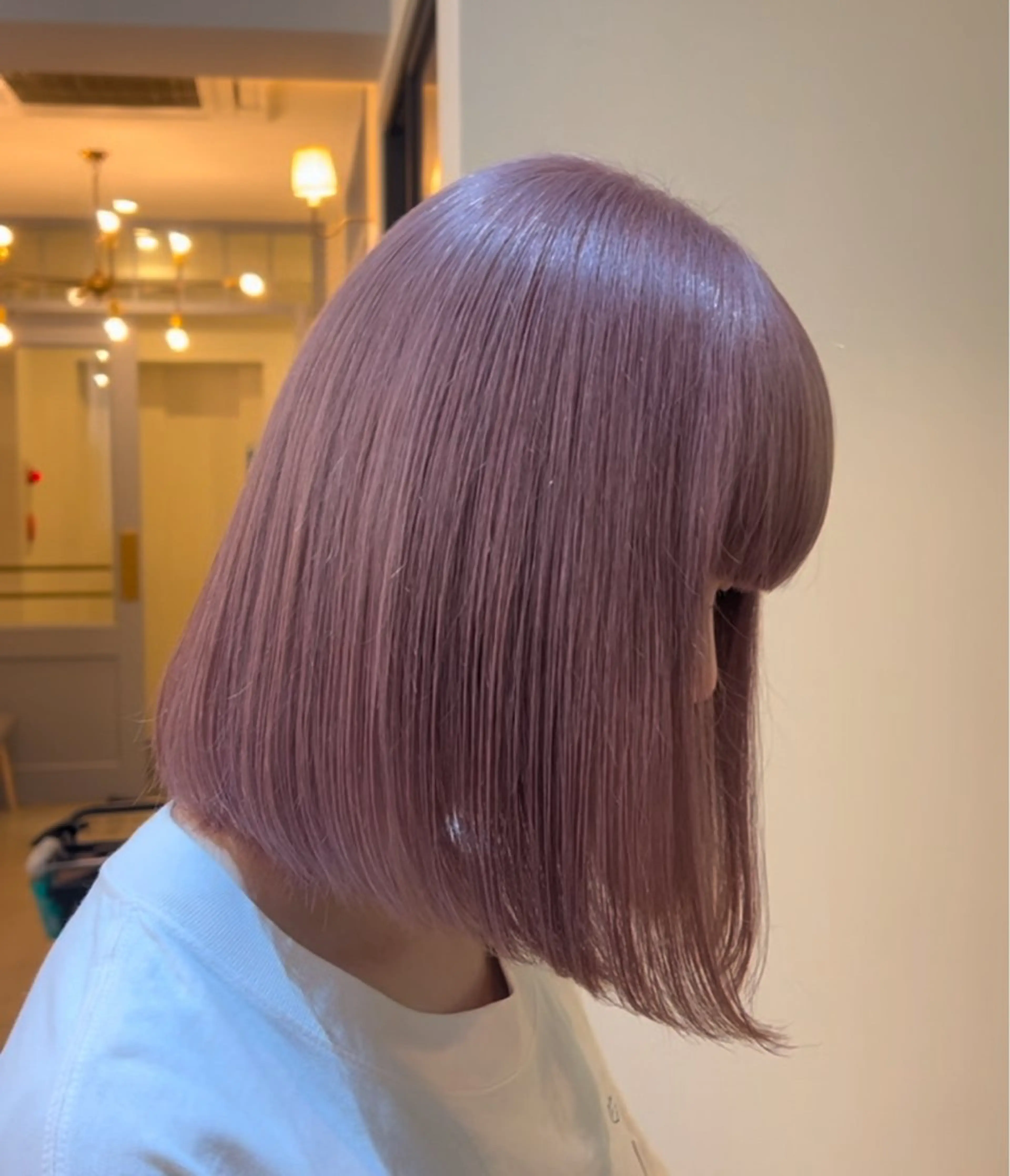 ミディアム カット ヘアカラー トリートメント オオバヤシ マホのヘアスタイル