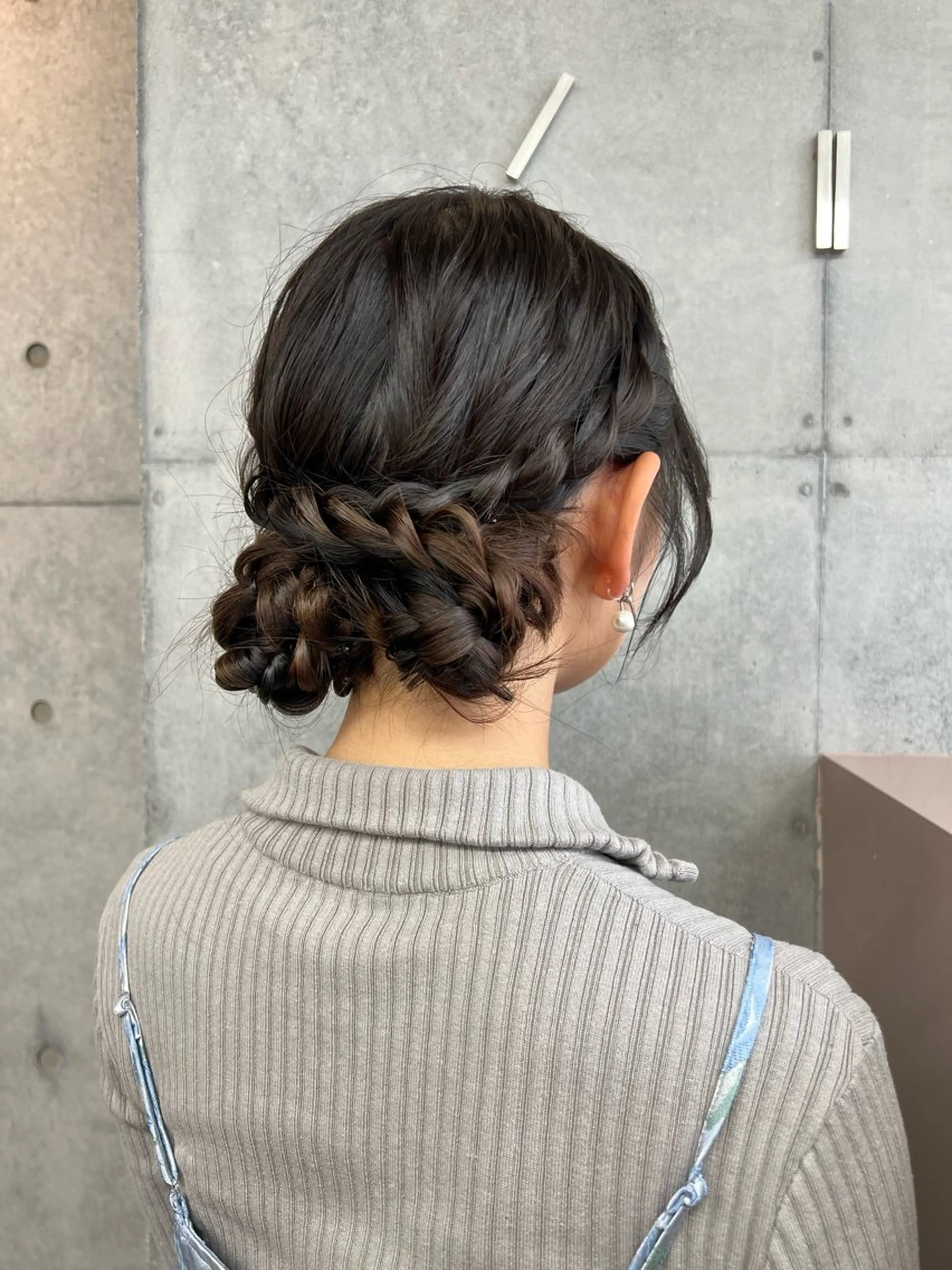 ロング お団子ヘア ヘアセット カコ/レイヤーカット ヘアアレンジのヘアスタイル