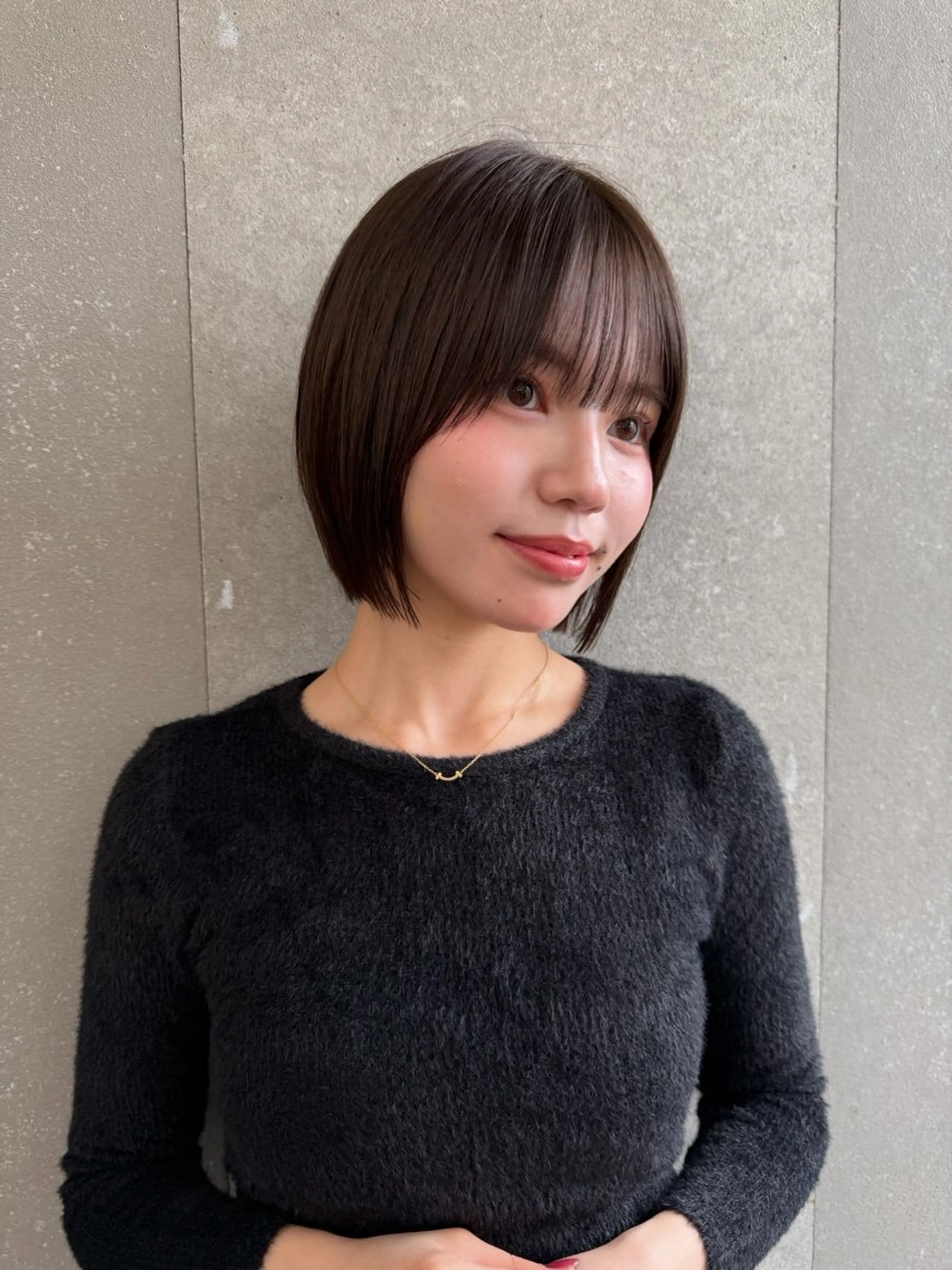 ショート 切りっぱなしボブ ボブ カット ヘアカラー トリートメント 宍戸 崇人のヘアスタイル