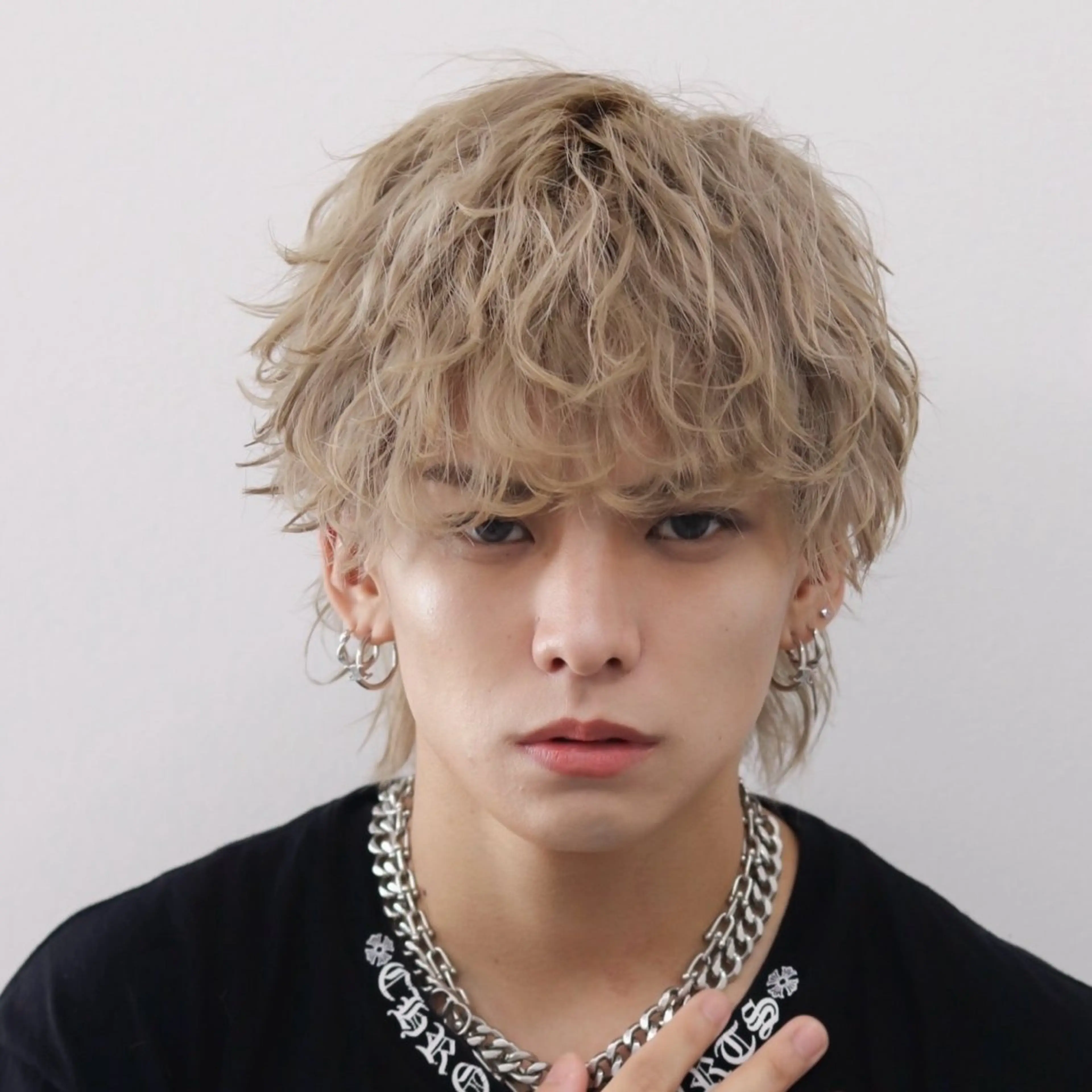 ミディアム カラー パーマ メンズ カット ヘアカラー トリートメント ハイトーン/メンズマ ッシュ/KYOHEIのヘアスタイル