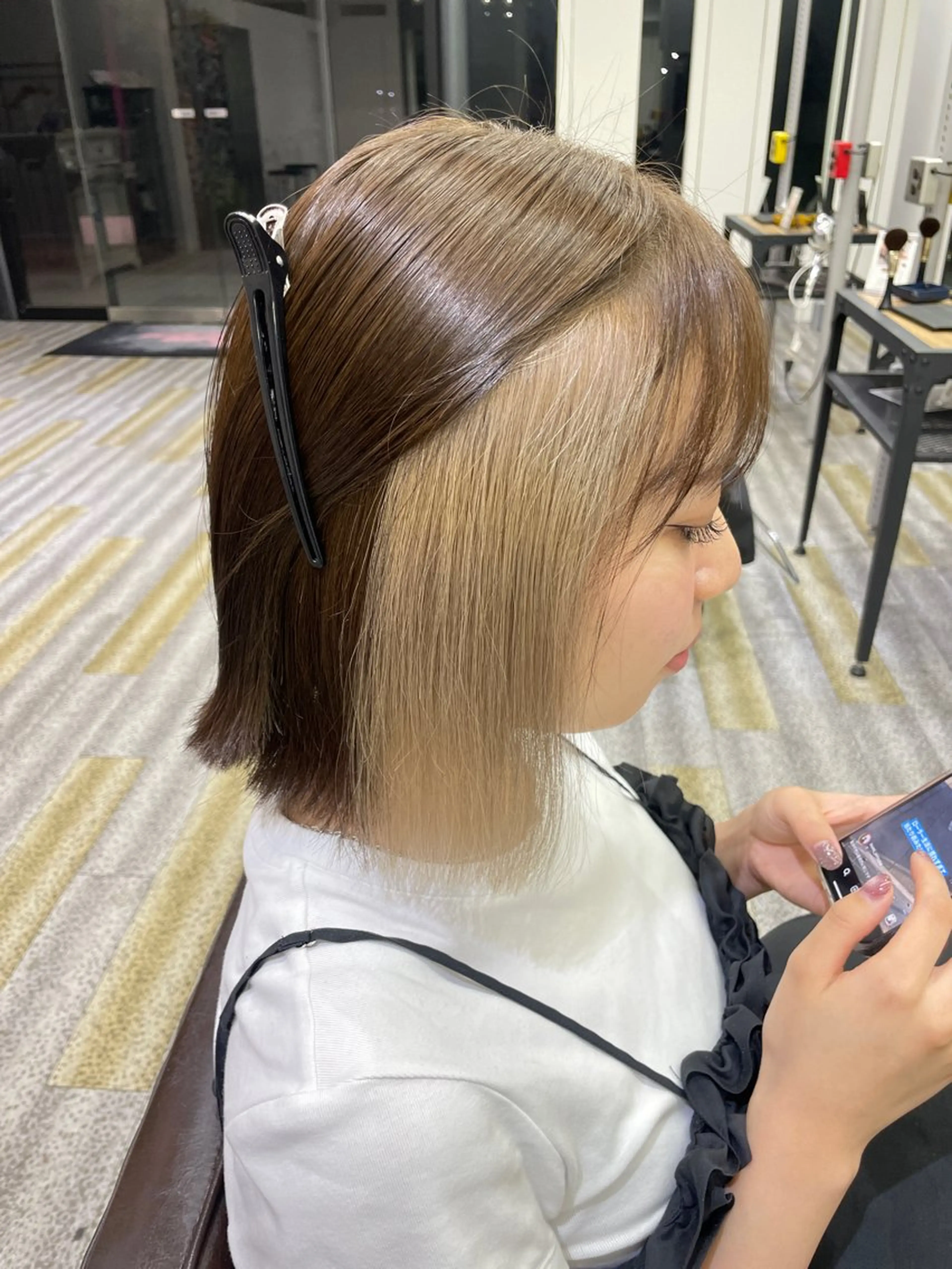 ミディアム カラー ヘアカラー 鈴木 ねねのヘアスタイル
