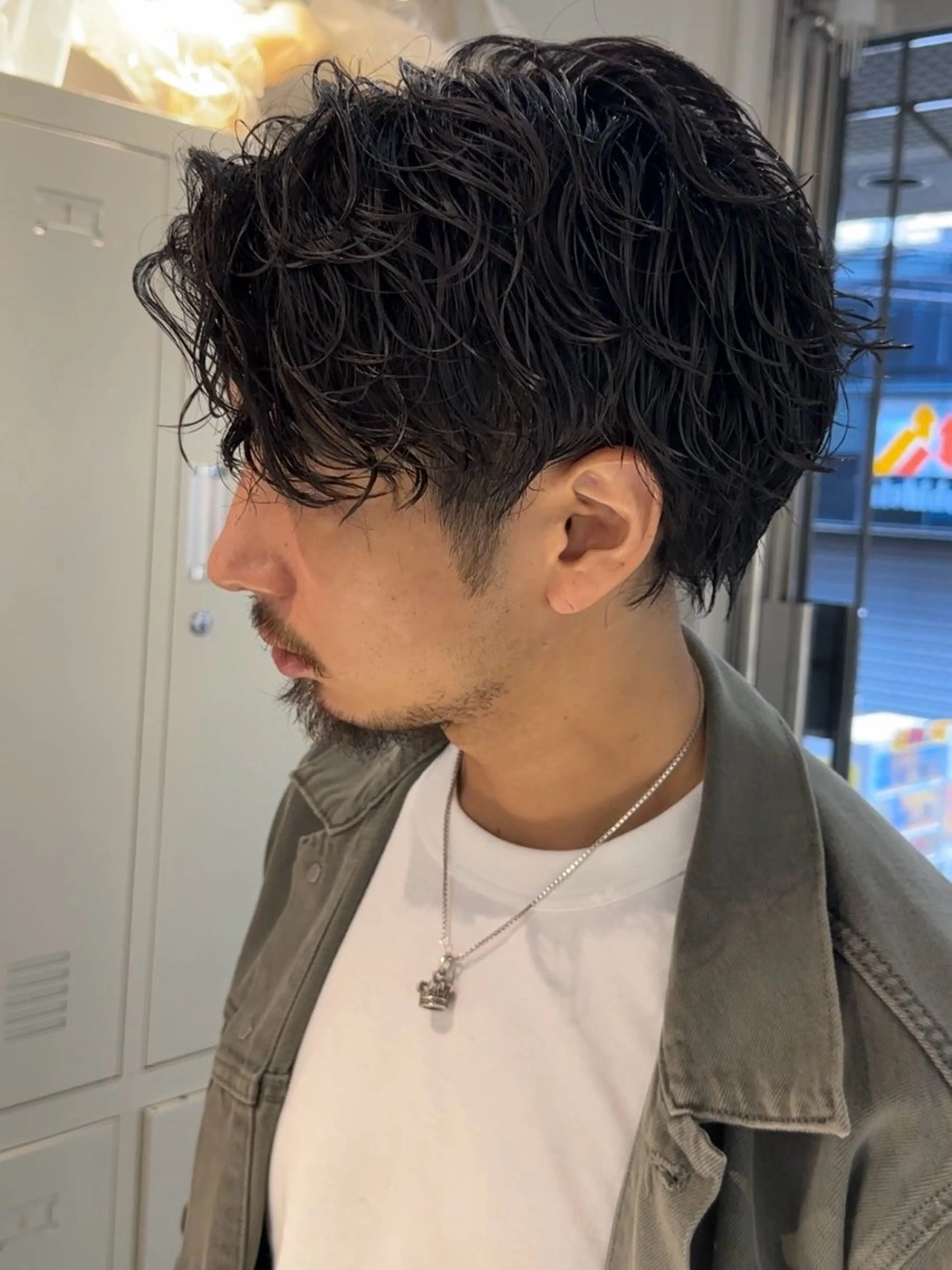 ミディアム パーマ カット パーマ 本町/新町/心斎橋 透明感カラーSANCのヘアスタイル