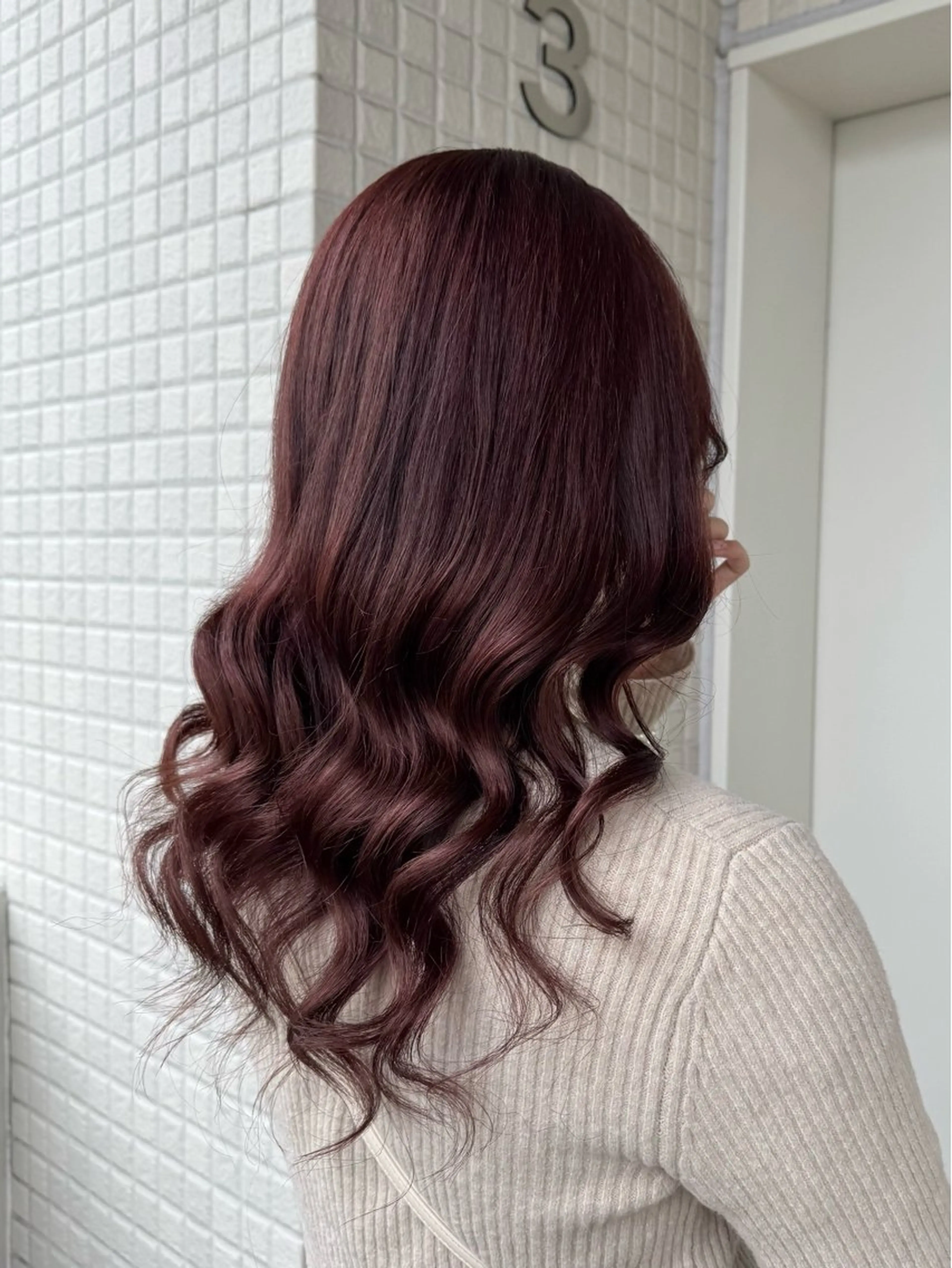 ロング カラー ピンクカラー ヘアカラー トリートメント 美髪縮毛矯正/暖色 カラー/ヘアメのヘアスタイル