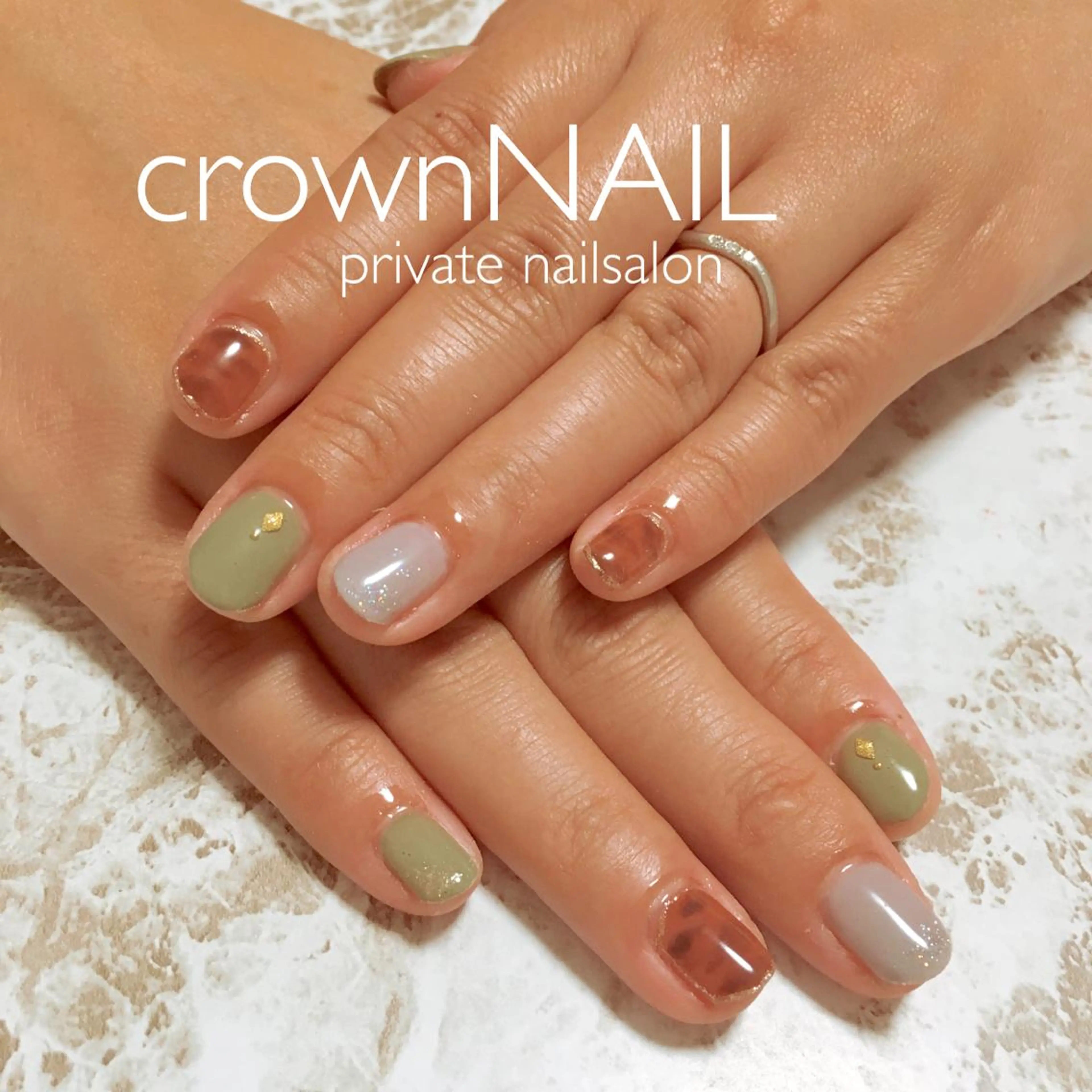 ネイル べっ甲ネイル ラメ(グリッター) シンプルネイル ensowa✱laf NAILのネイルデザイン