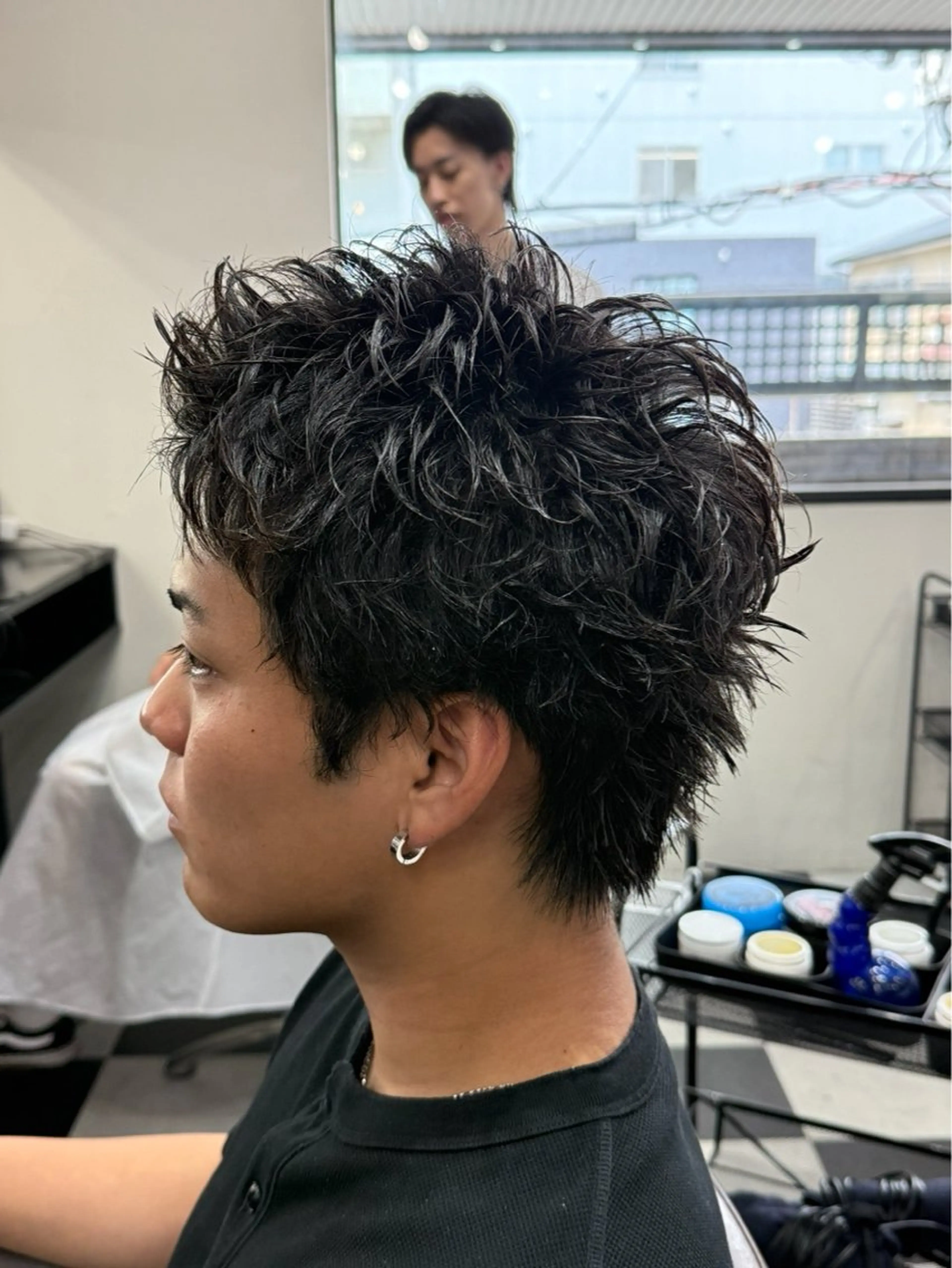 ショート パーマ メンズ 田中 真桜のヘアスタイル