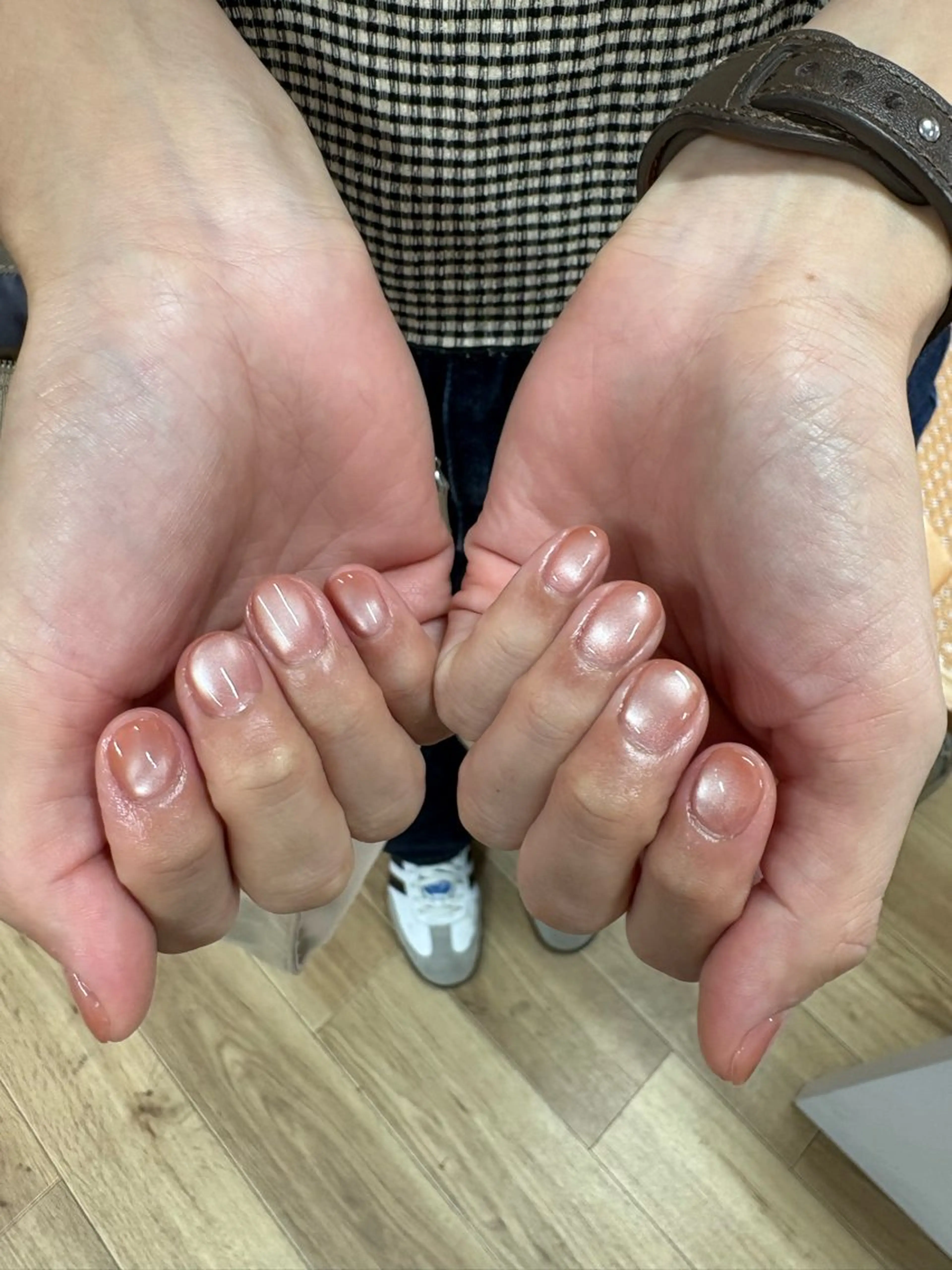 ネイル マグネットネイル ピンク ピンクベージュ ハンドネイル marl -Msisnailsalon-甲子園店【マール】所属・marl あやかのネイルデザイン