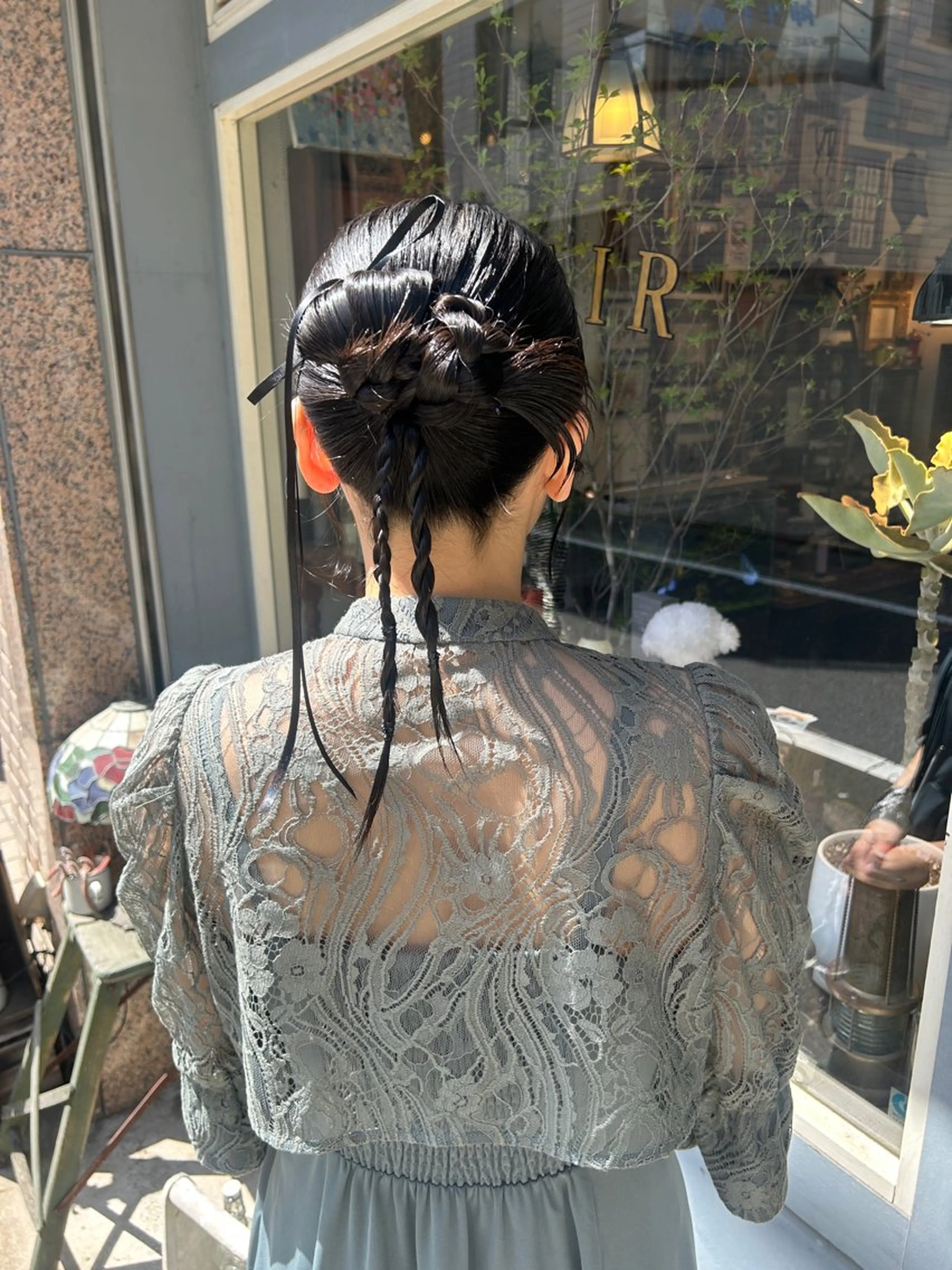 ミディアム ヘアアレンジ ヘアセット 清水千優/パーマ/透 明感カラー/メンズのヘアスタイル