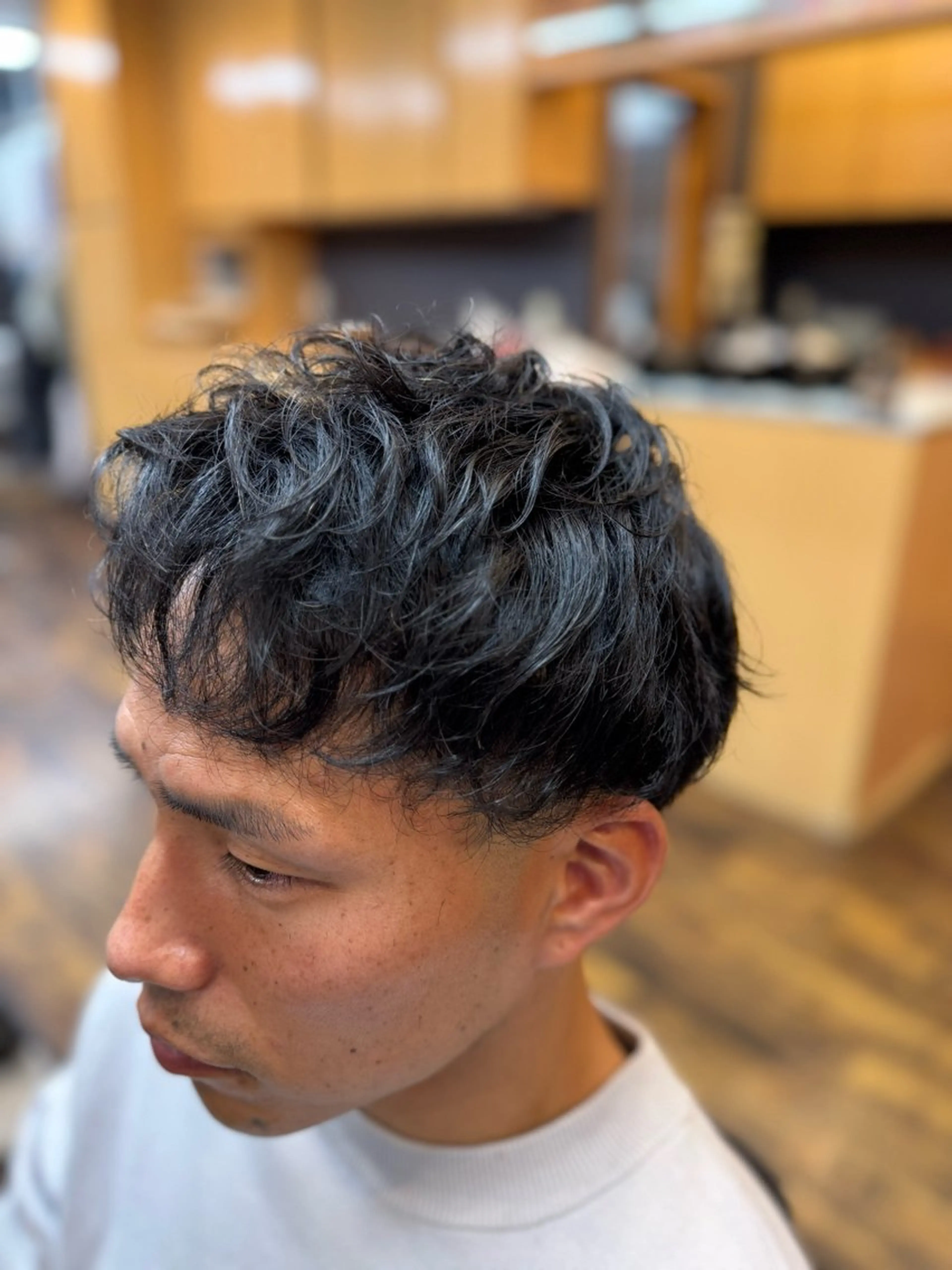 ショート パーマ メンズ 齊藤/メンズカット/ 溝の口/バーバーのヘアスタイル