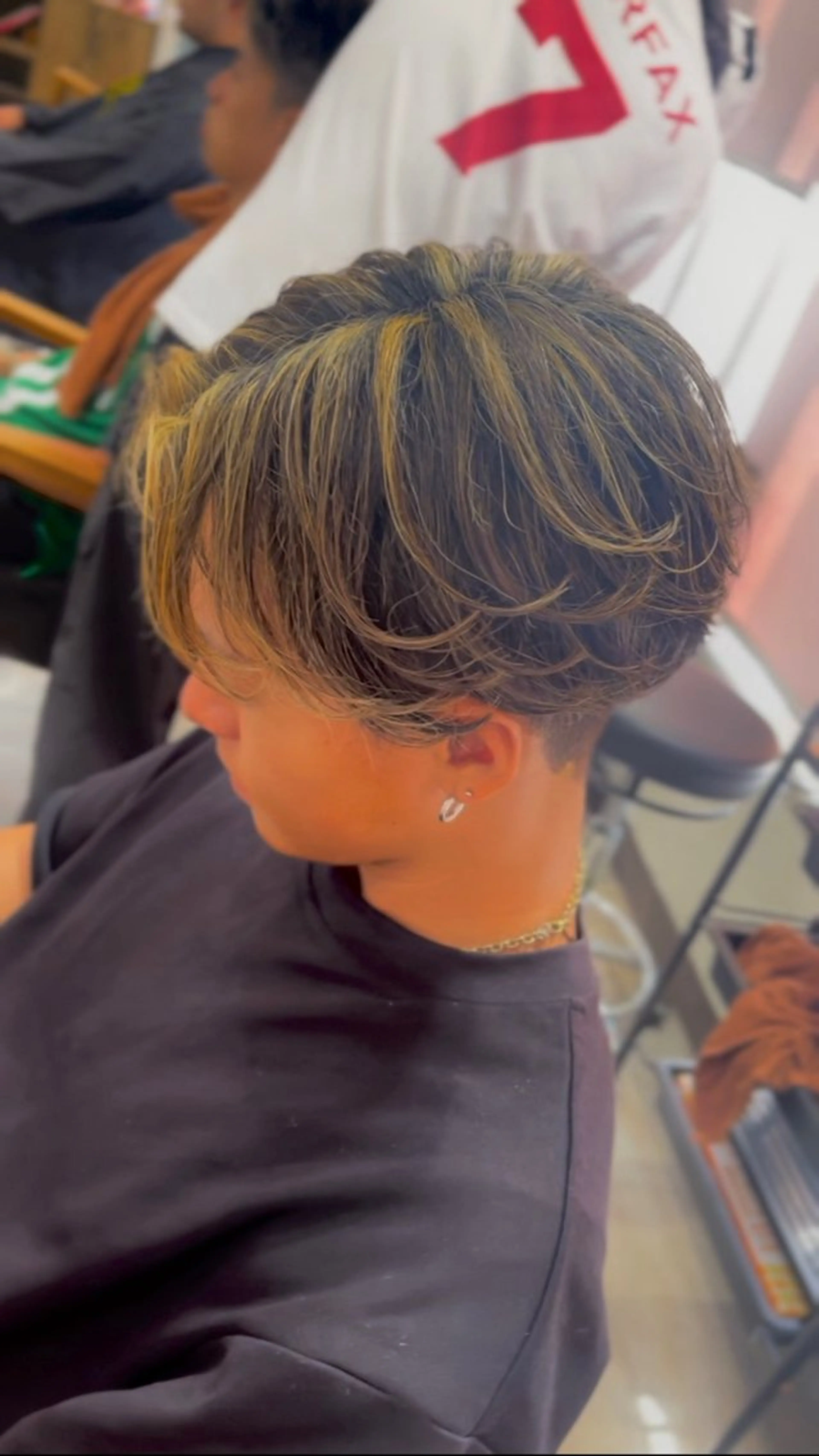 カラー パーマ メンズ メンズメッシュ メッシュ メンズパーマ特化/ 建部蓮のヘアスタイル