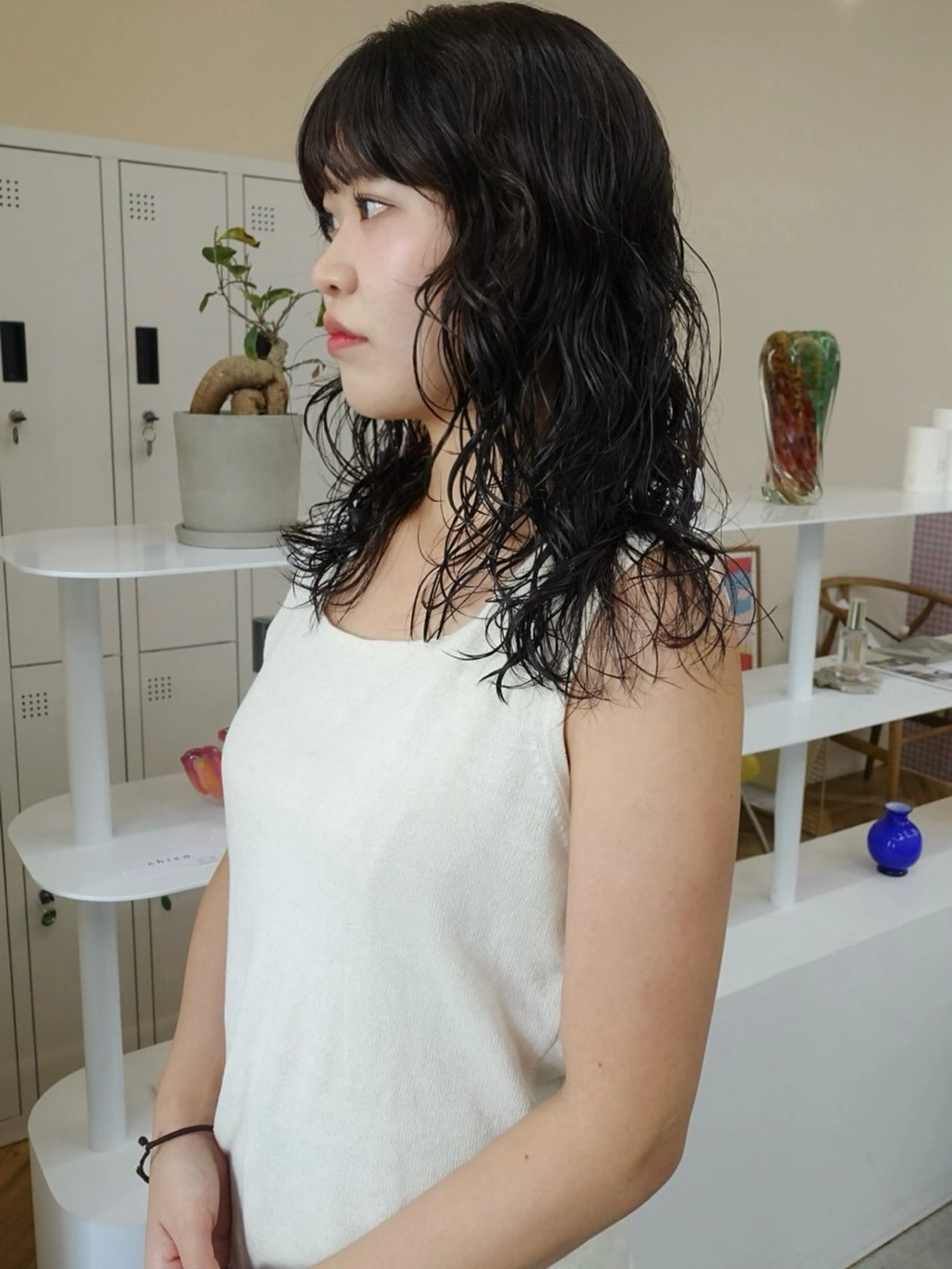 セミロング セミロングパーマ カット パーマ ボブカットモデル/パ ーマ/harunaのヘアスタイル