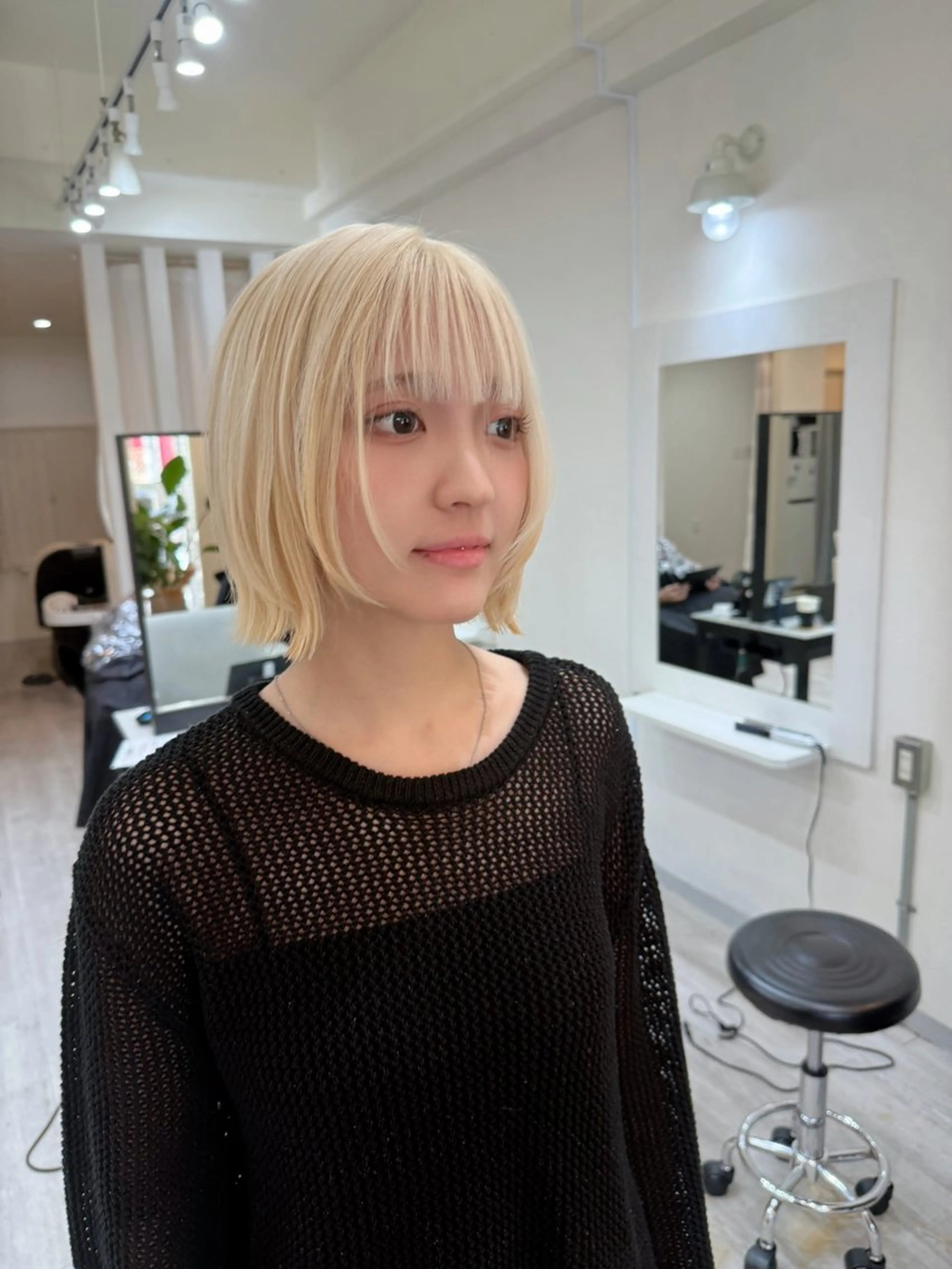 ショート ボブレイヤー ボブ レイヤーカット andKおもろまち店 艶ダブルカラー✨のヘアスタイル